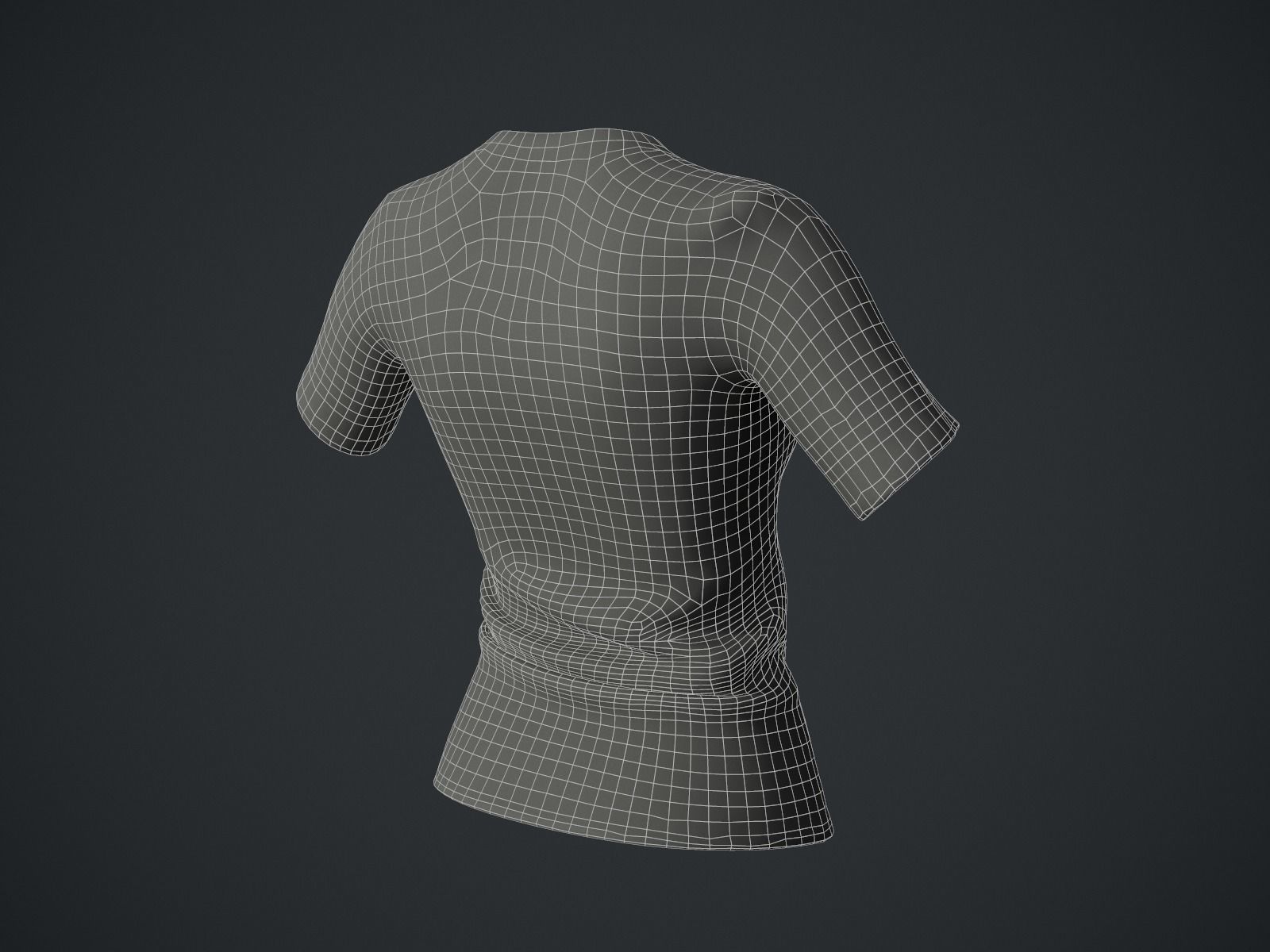 Female T-Shirt Low-poly 3D model_9