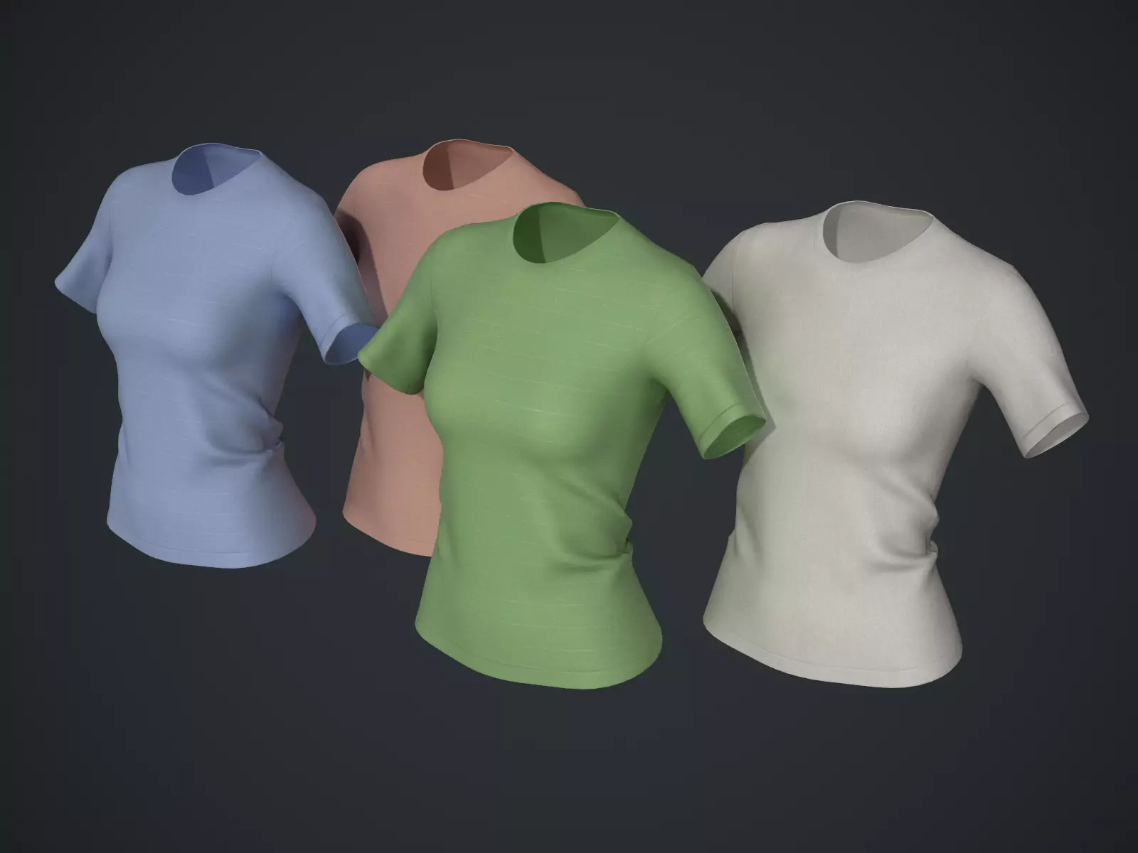 Female T-Shirt Low-poly 3D model_0