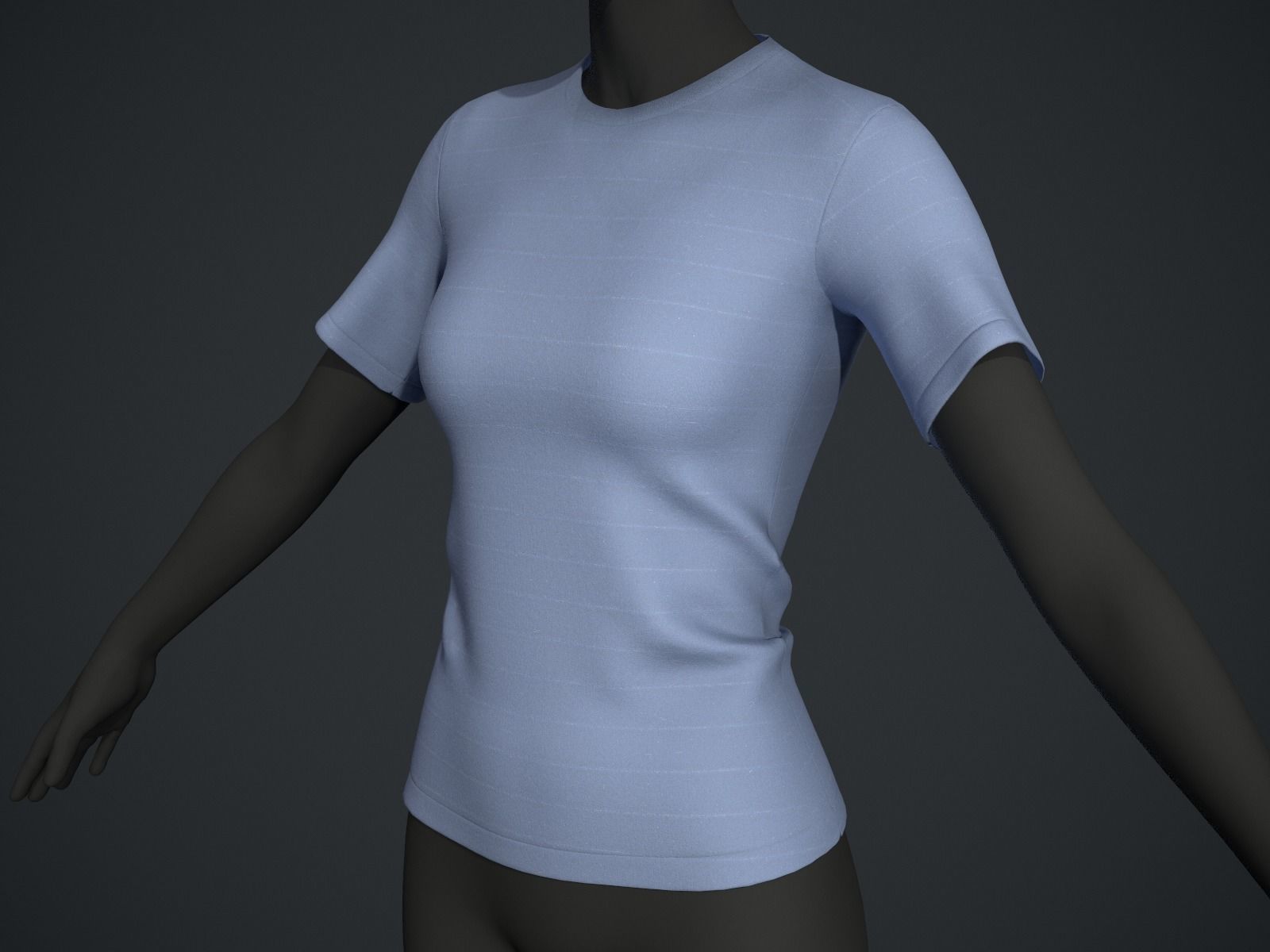 Female T-Shirt Low-poly 3D model_4