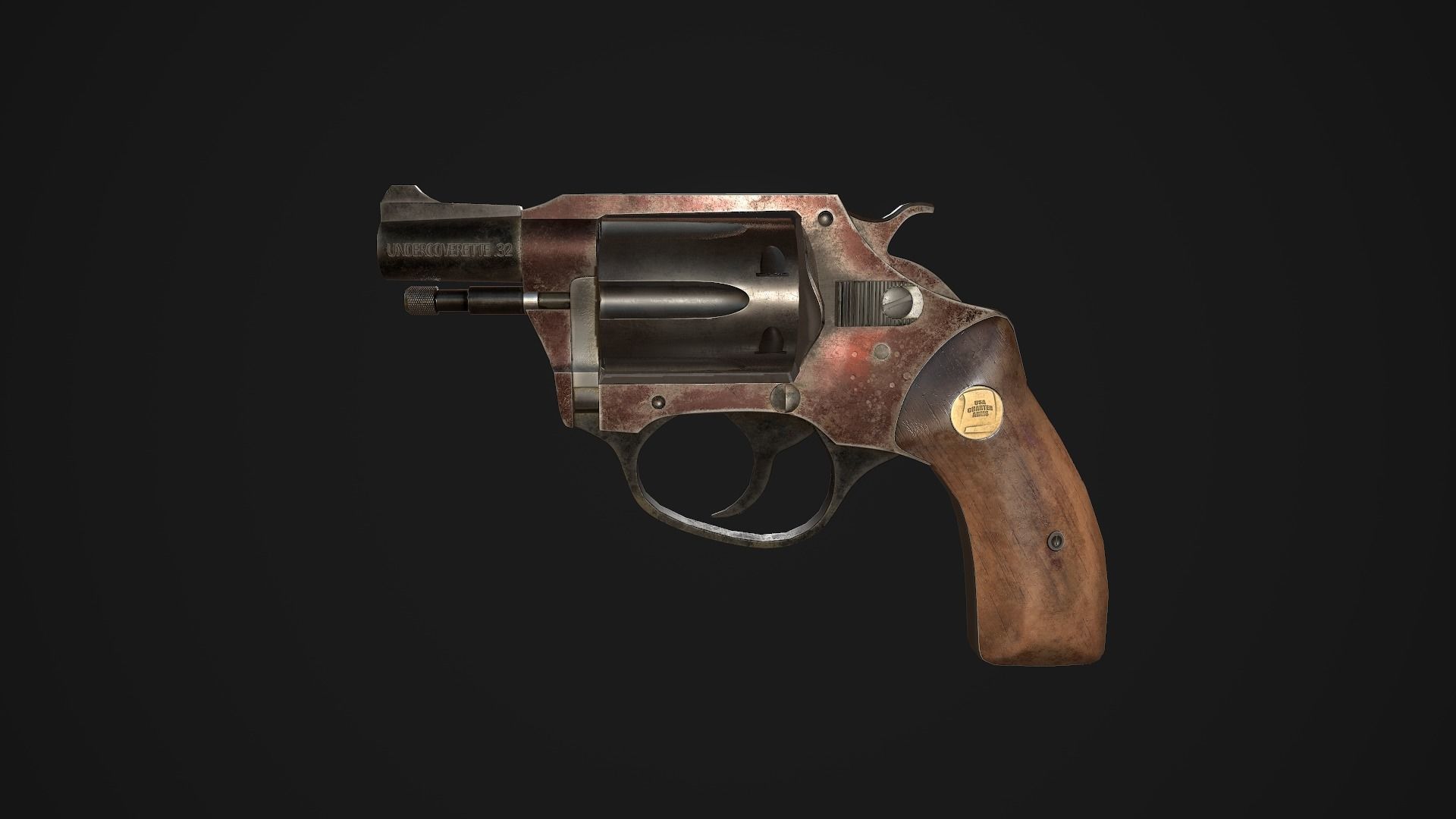 Charter Arms Undercoverette 32 Revolver Low-poly Low-poly 3D model_2