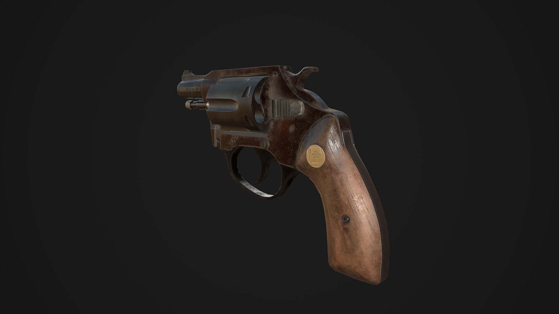 Charter Arms Undercoverette 32 Revolver Low-poly Low-poly 3D model_4