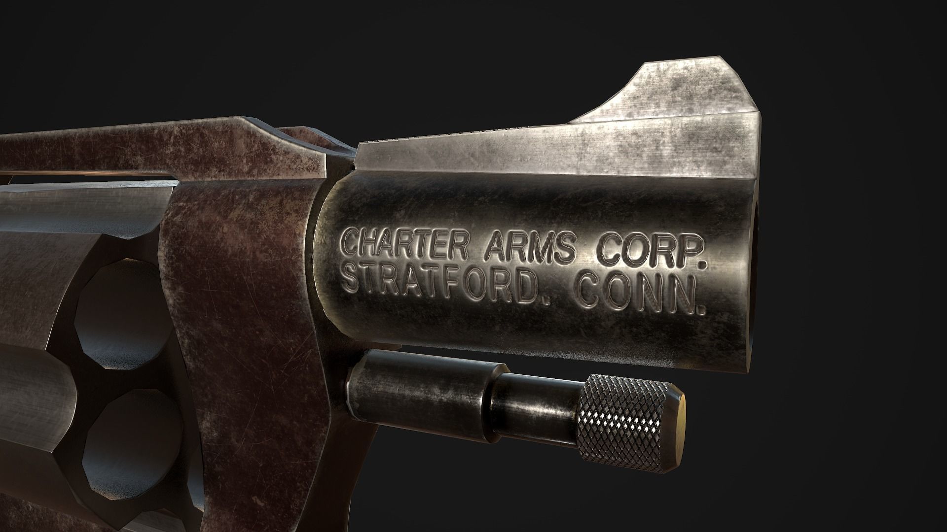 Charter Arms Undercoverette 32 Revolver Low-poly Low-poly 3D model_9