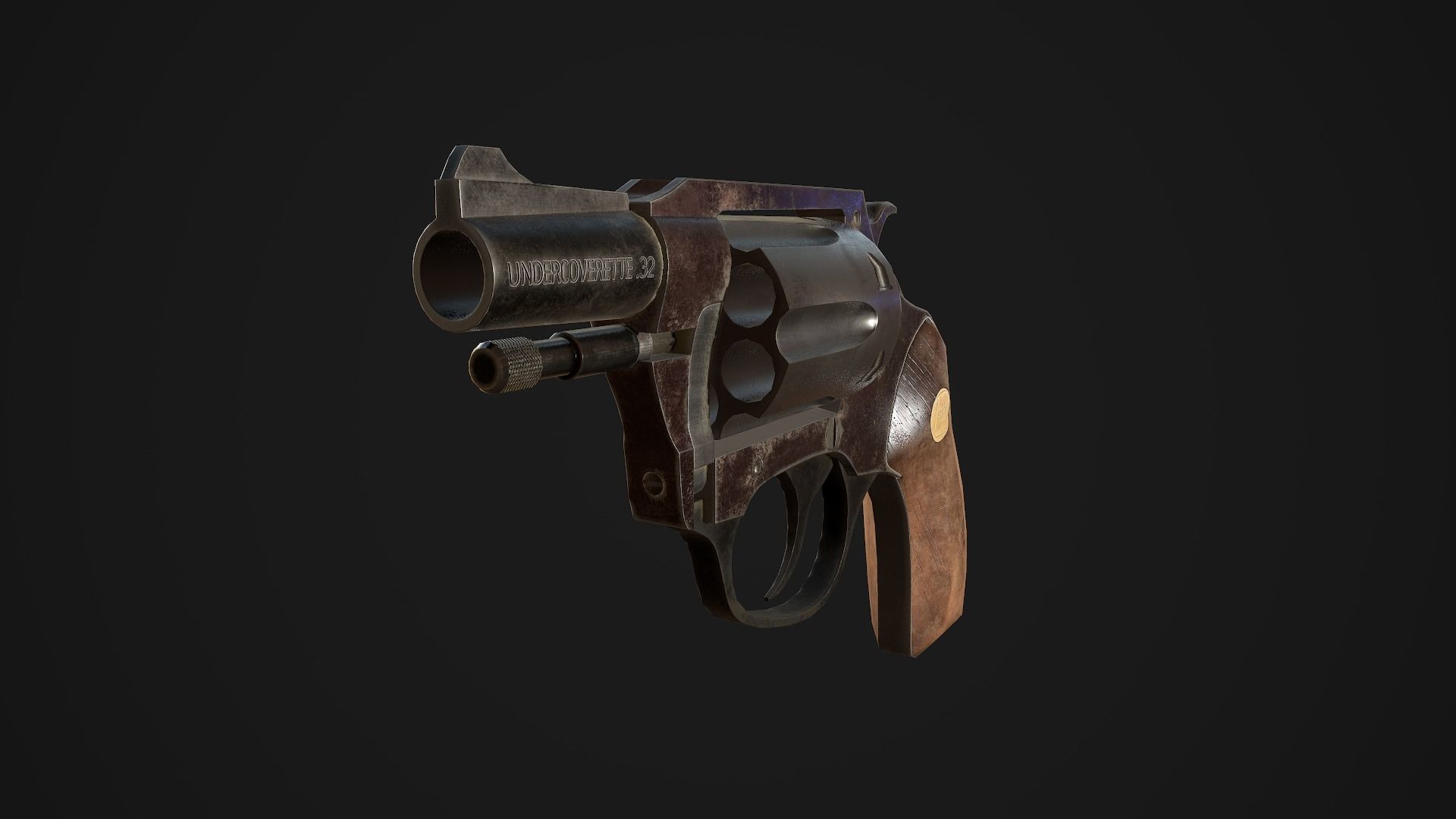 Charter Arms Undercoverette 32 Revolver Low-poly Low-poly 3D model_5