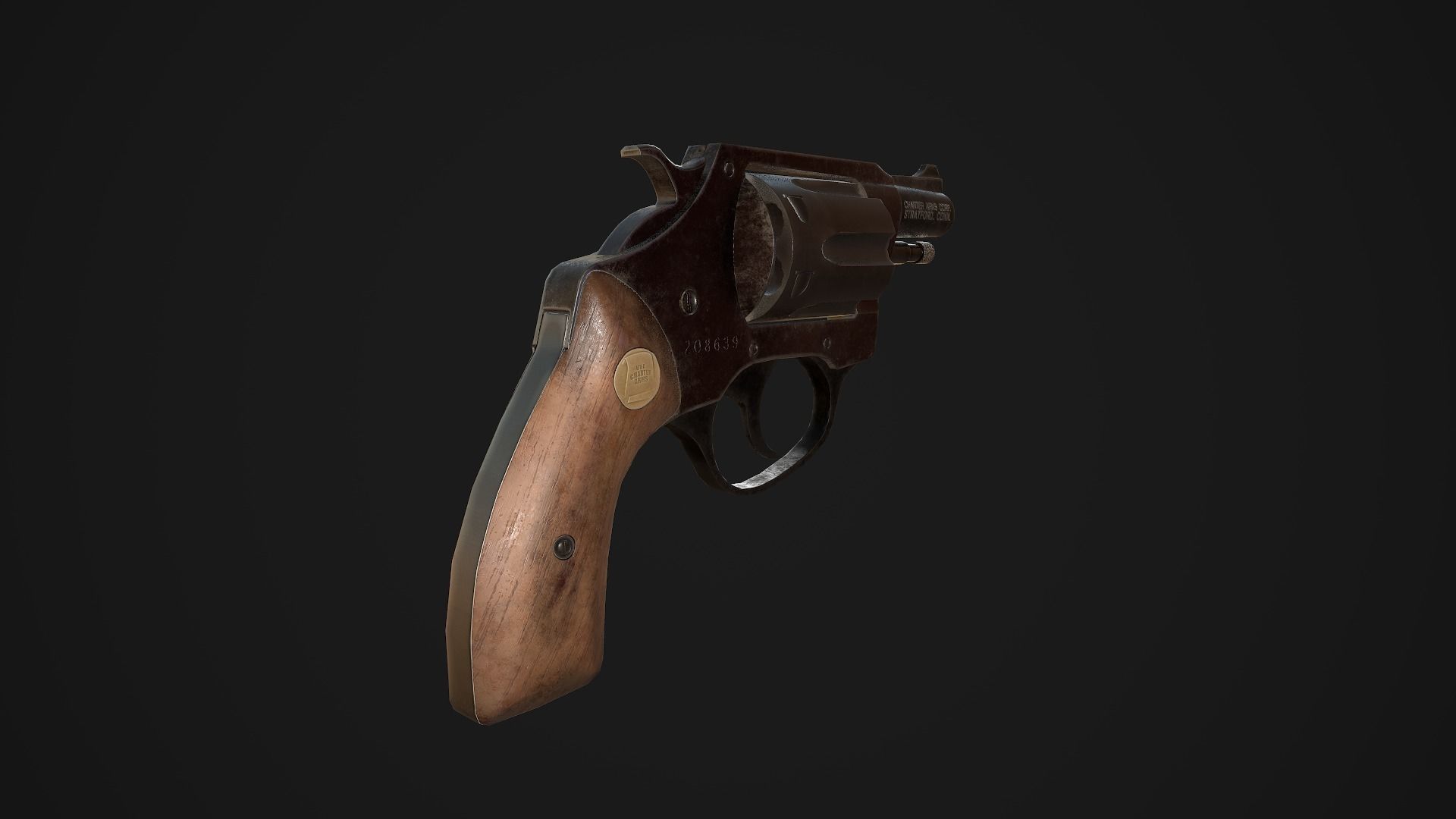 Charter Arms Undercoverette 32 Revolver Low-poly Low-poly 3D model_3