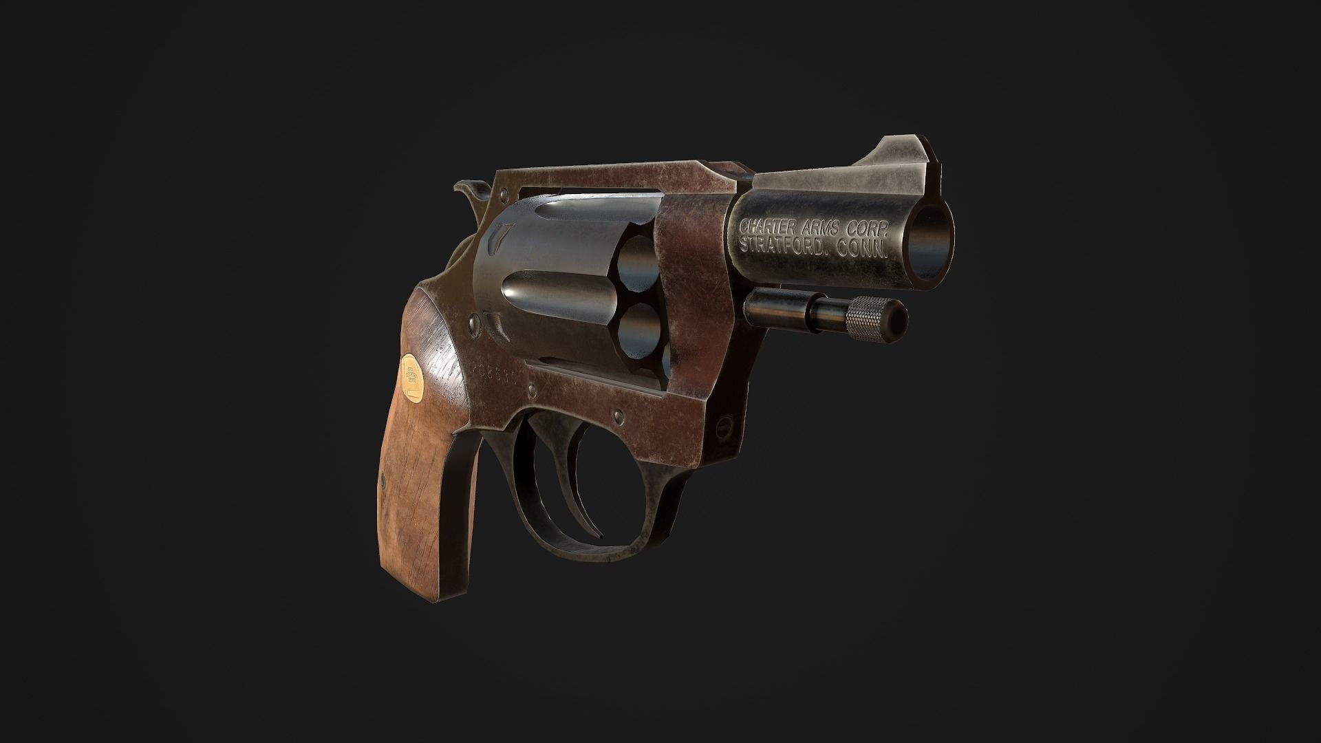 Charter Arms Undercoverette 32 Revolver Low-poly Low-poly 3D model_6