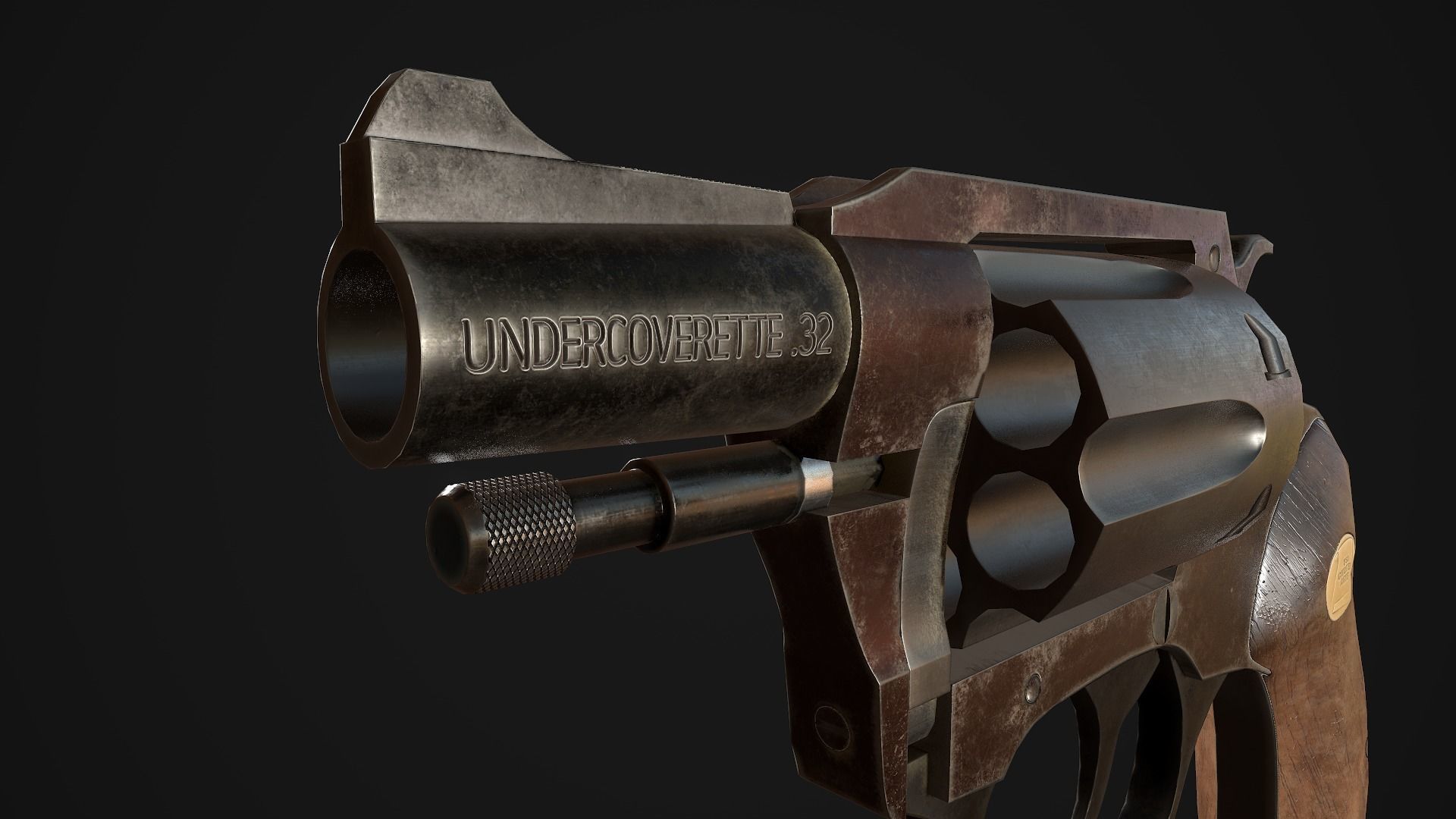 Charter Arms Undercoverette 32 Revolver Low-poly Low-poly 3D model_7