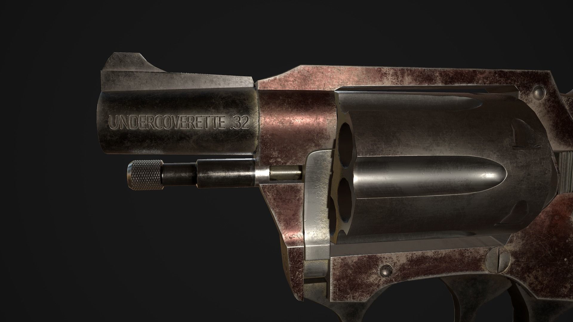 Charter Arms Undercoverette 32 Revolver Low-poly Low-poly 3D model_8