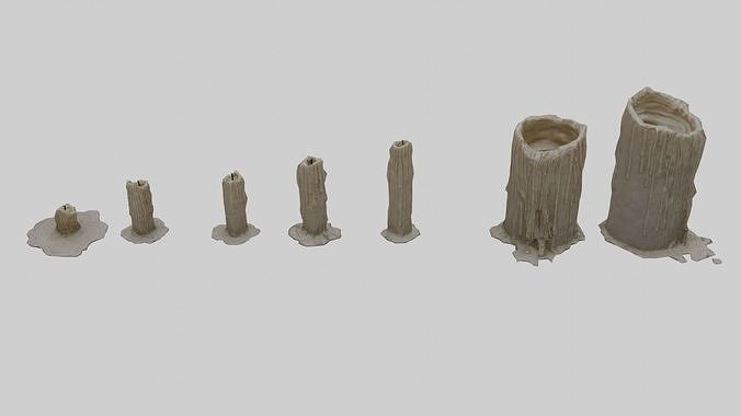 Low Poly Candle Collection With PBR Materials Low-poly 3D model