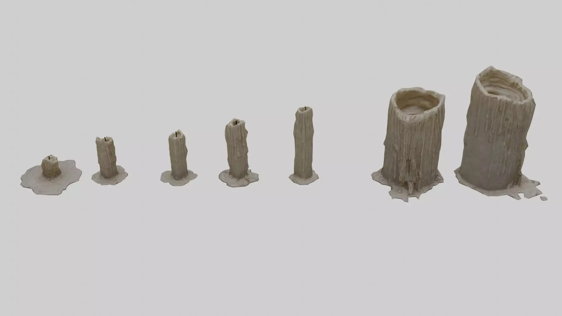 Low Poly Candle Collection With PBR Materials Low-poly 3D model_0