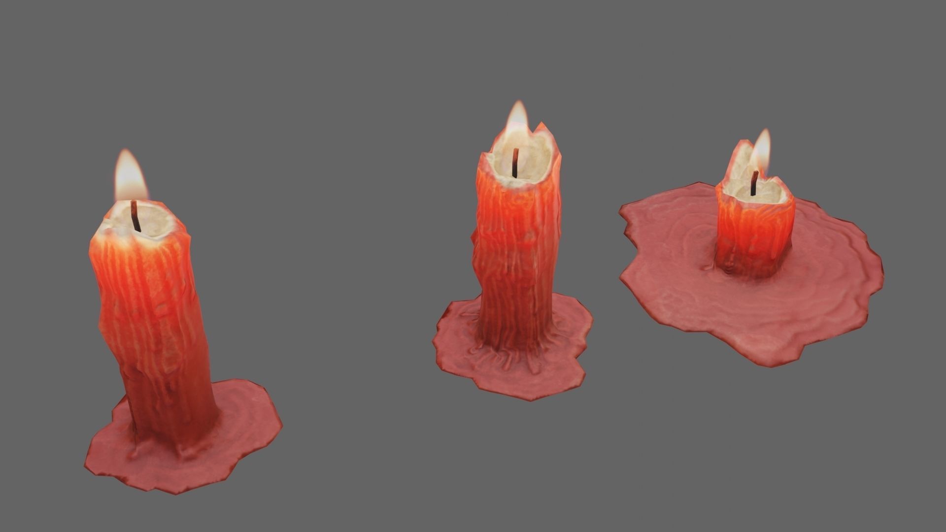 Low Poly Candle Collection With PBR Materials Low-poly 3D model_17