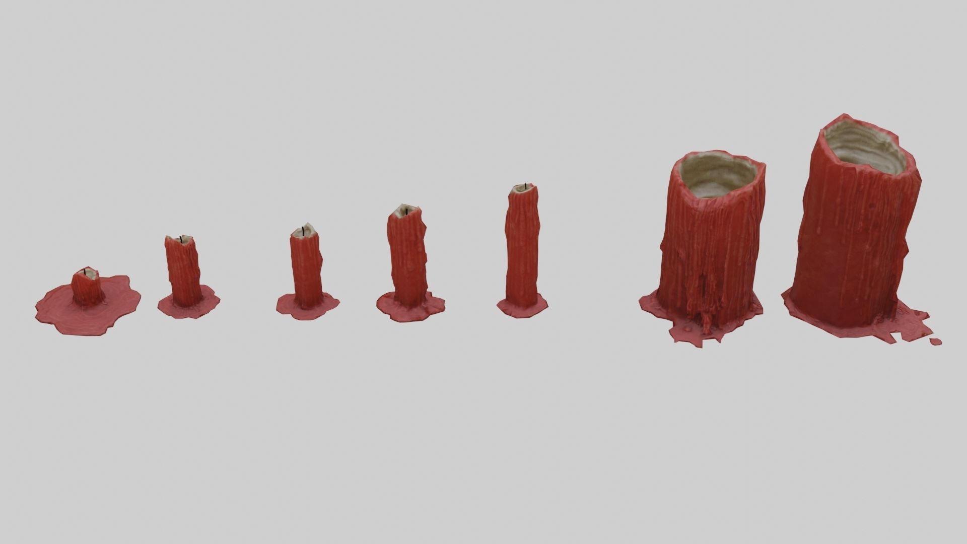 Low Poly Candle Collection With PBR Materials Low-poly 3D model_2