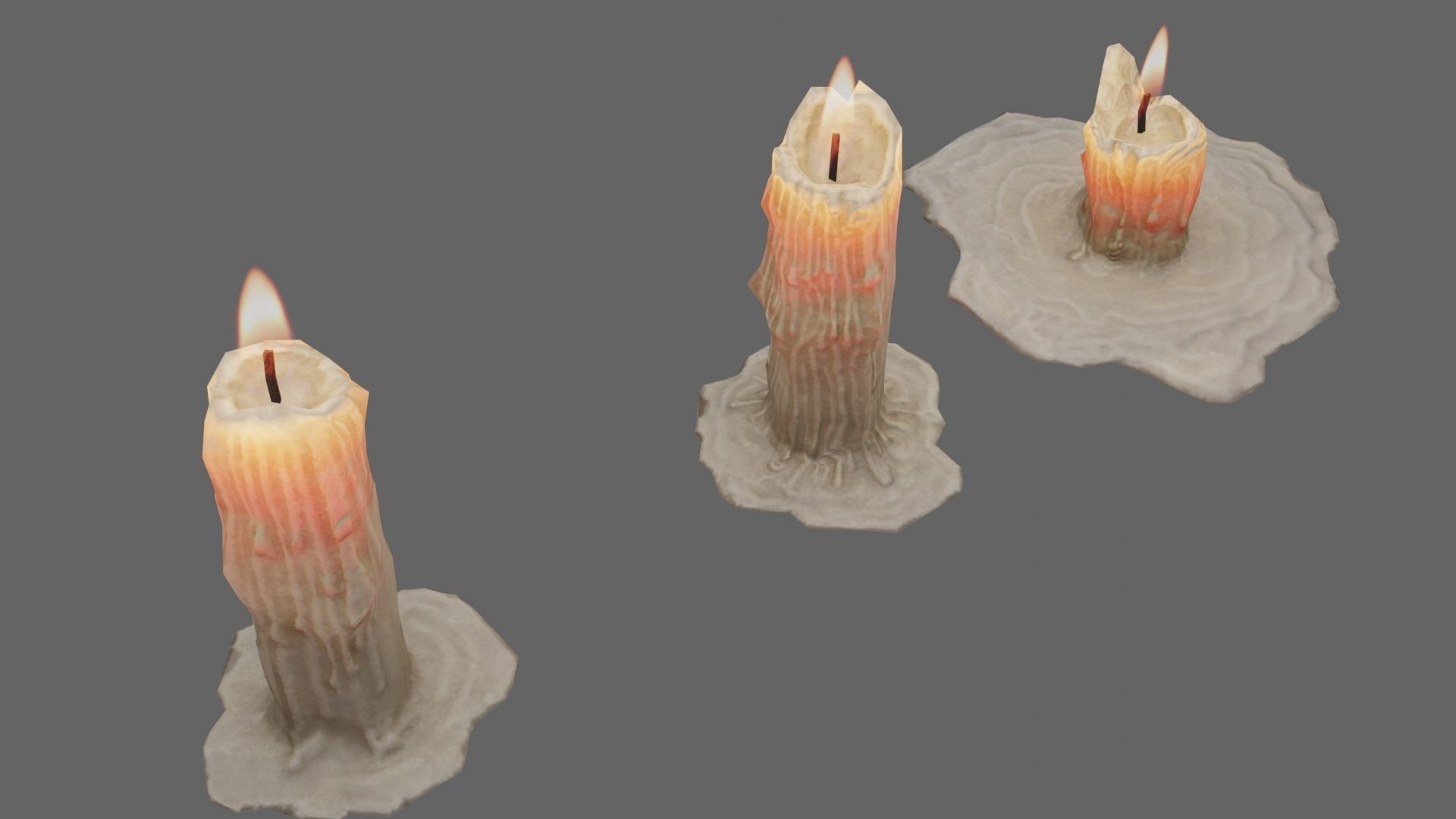 Low Poly Candle Collection With PBR Materials Low-poly 3D model_10