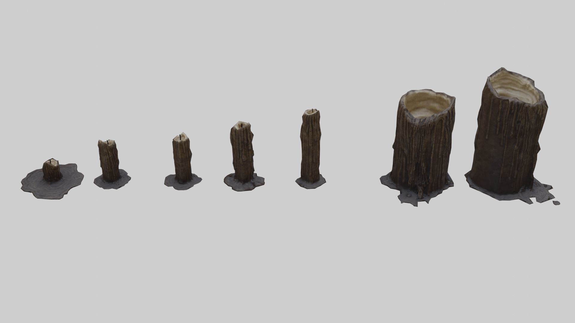 Low Poly Candle Collection With PBR Materials Low-poly 3D model_4