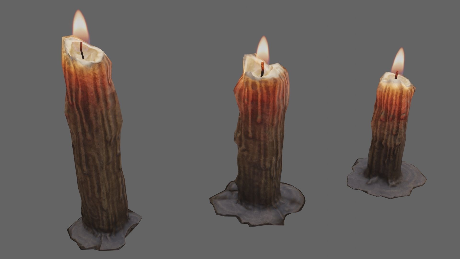 Low Poly Candle Collection With PBR Materials Low-poly 3D model_24