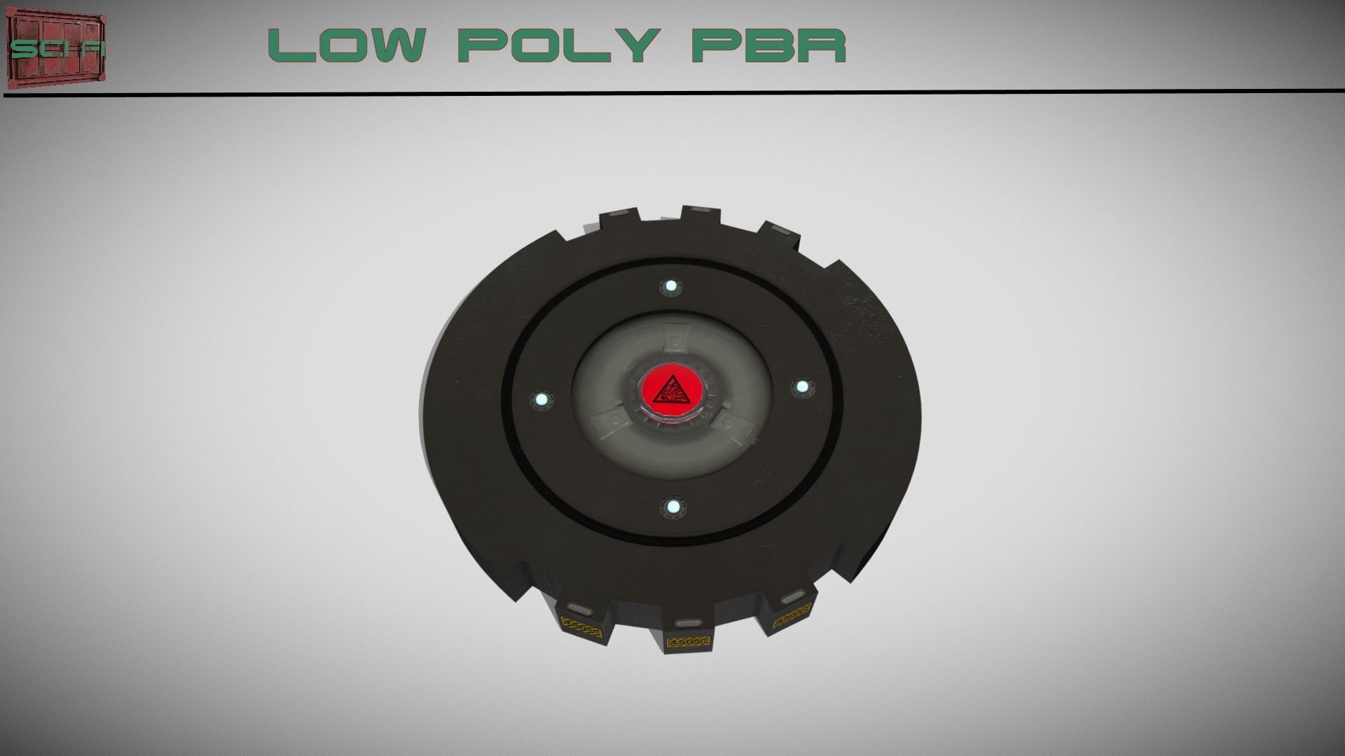 Sci-fi Magnetic Mine Low-poly 3D model_1