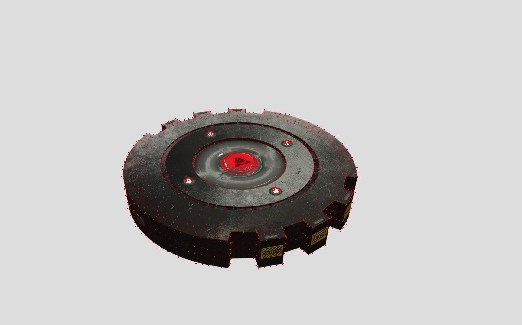 Sci-fi Magnetic Mine Low-poly 3D model_10