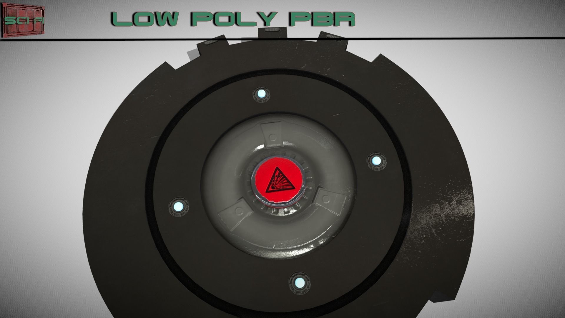 Sci-fi Magnetic Mine Low-poly 3D model_6