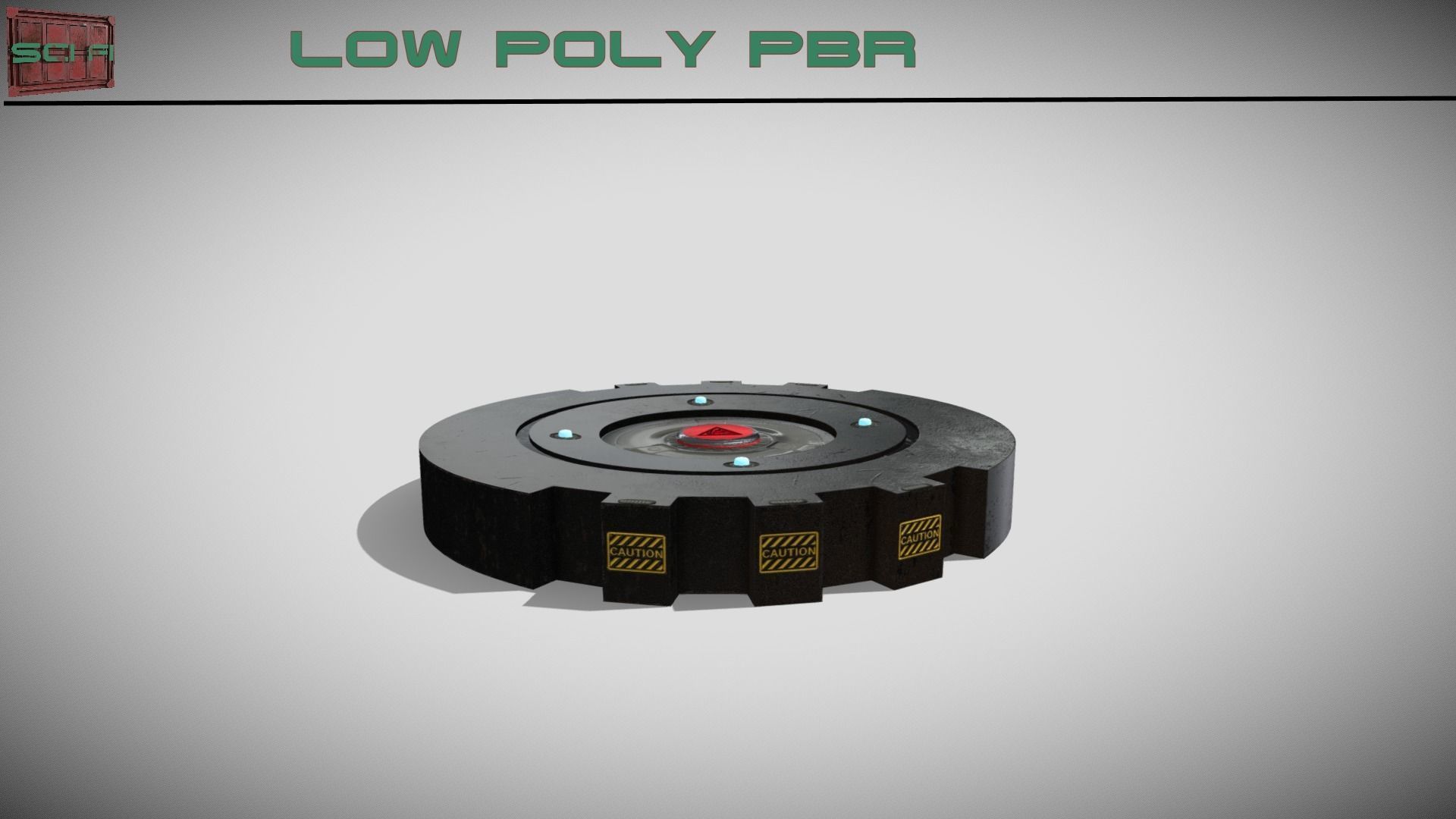 Sci-fi Magnetic Mine Low-poly 3D model_7