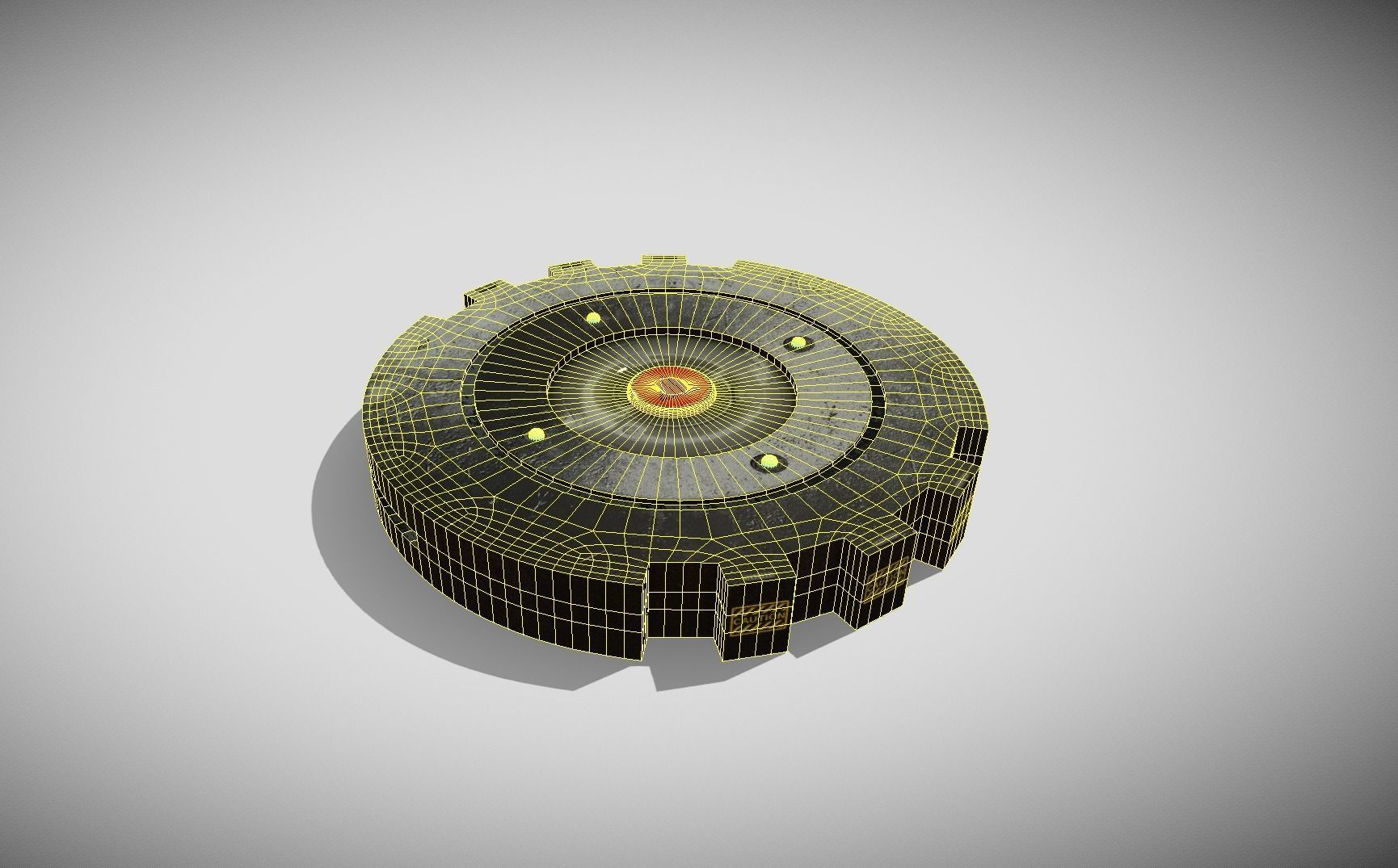 Sci-fi Magnetic Mine Low-poly 3D model_15