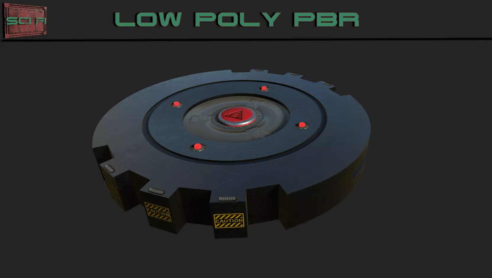 Sci-fi Magnetic Mine Low-poly 3D model_0