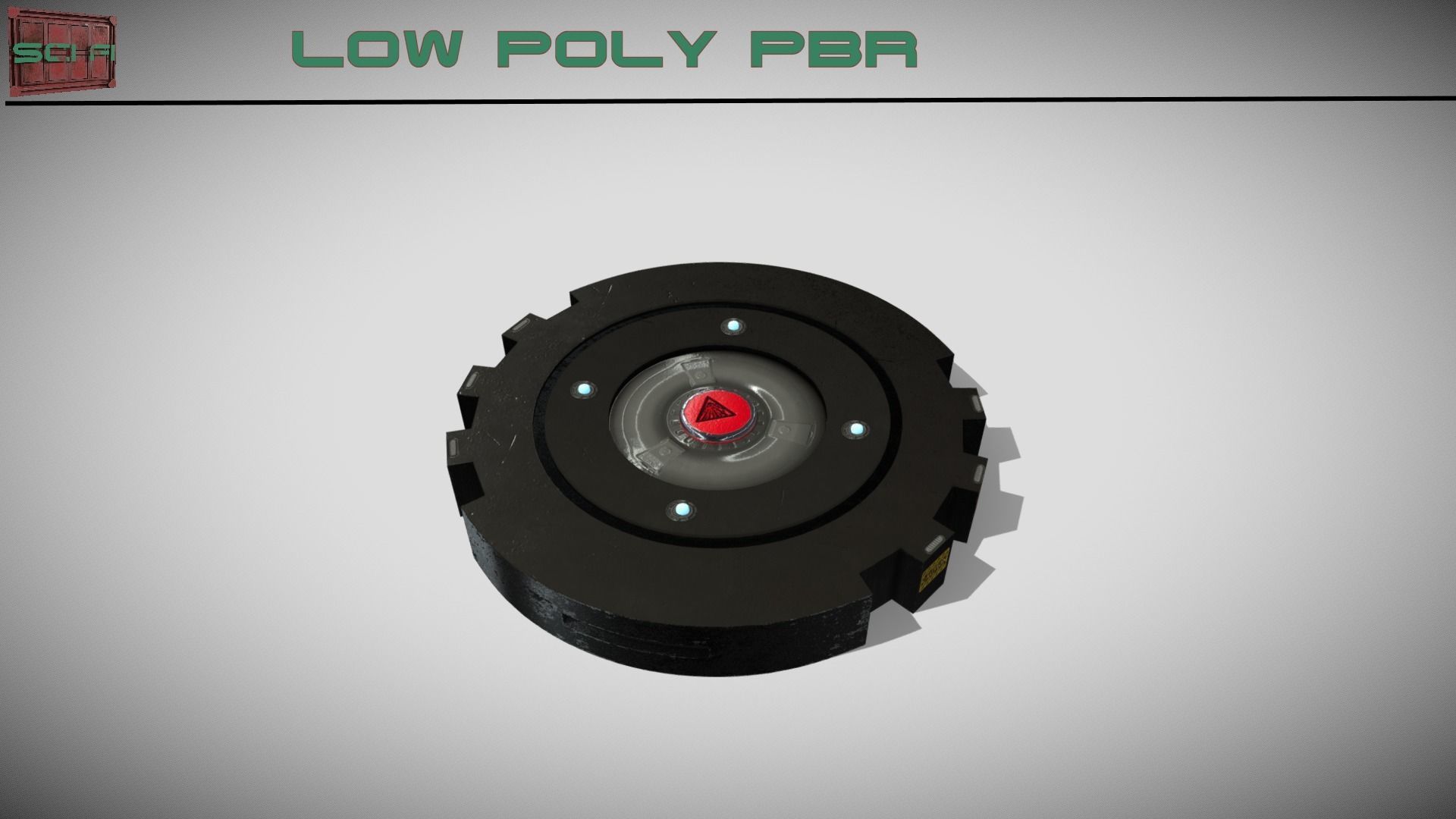 Sci-fi Magnetic Mine Low-poly 3D model_3