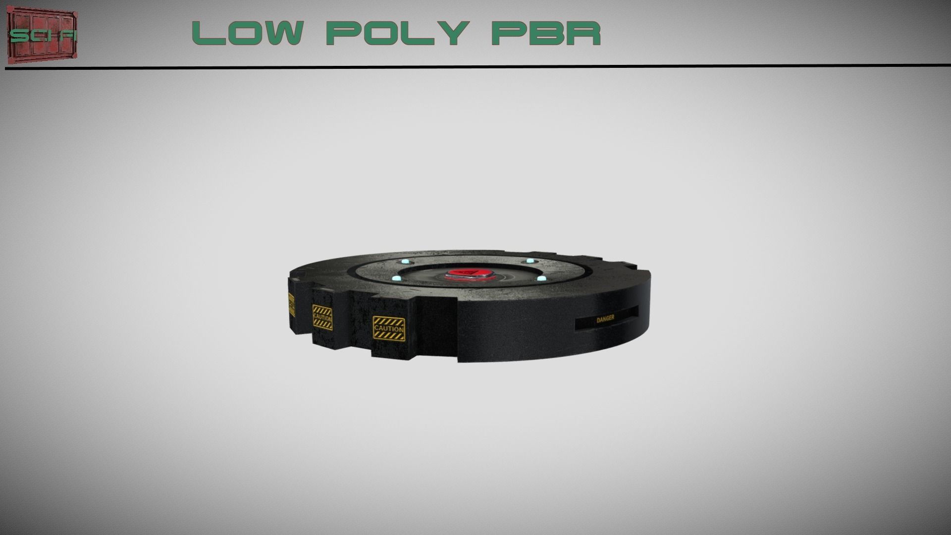Sci-fi Magnetic Mine Low-poly 3D model_2
