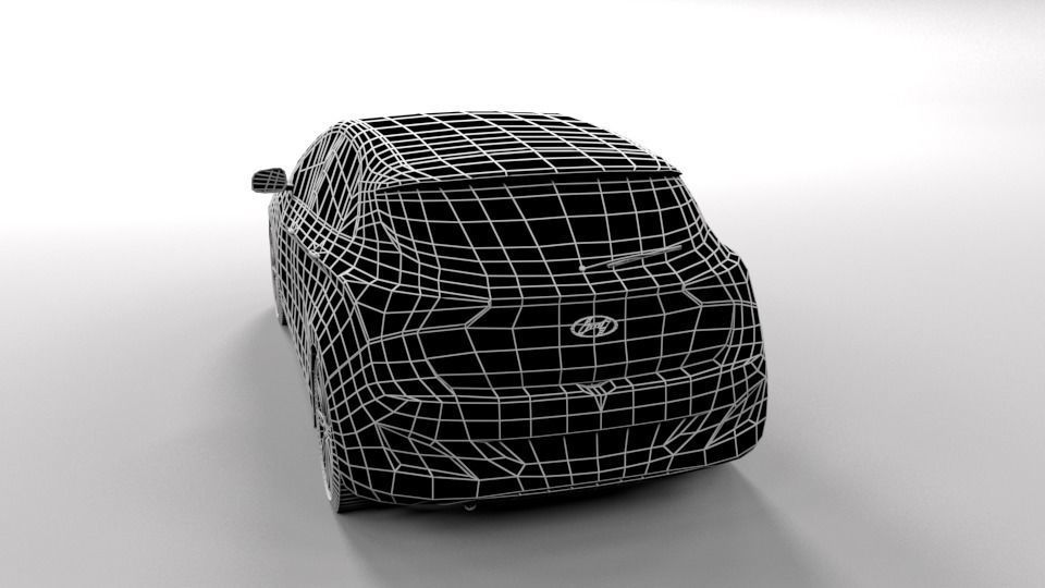 HYUNDAI I30 LOWPOLY Low-poly 3D model_3