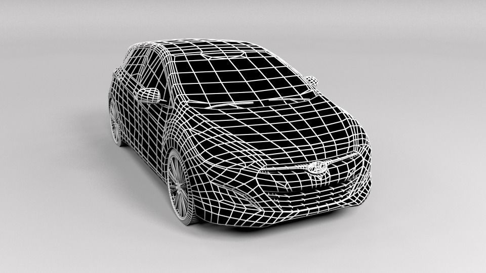 HYUNDAI I30 LOWPOLY Low-poly 3D model_1