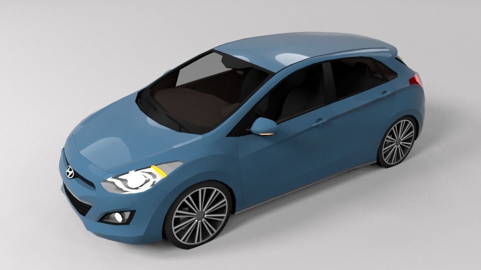 HYUNDAI I30 LOWPOLY Low-poly 3D model_4