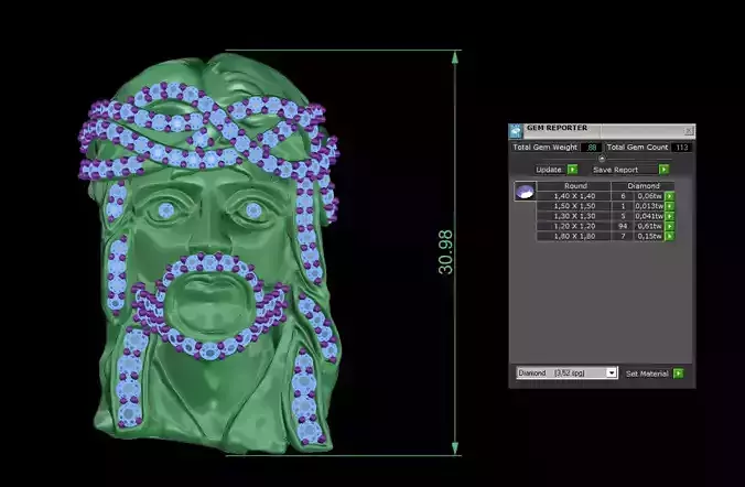 Jesus head pendant 3D print model 3