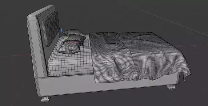 Bed model toy Low-poly 3D model