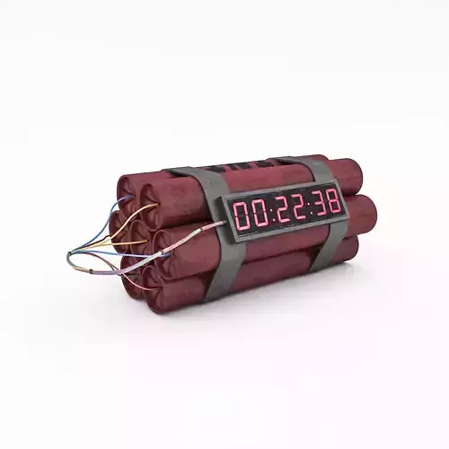 3D Dynamite bomb clock