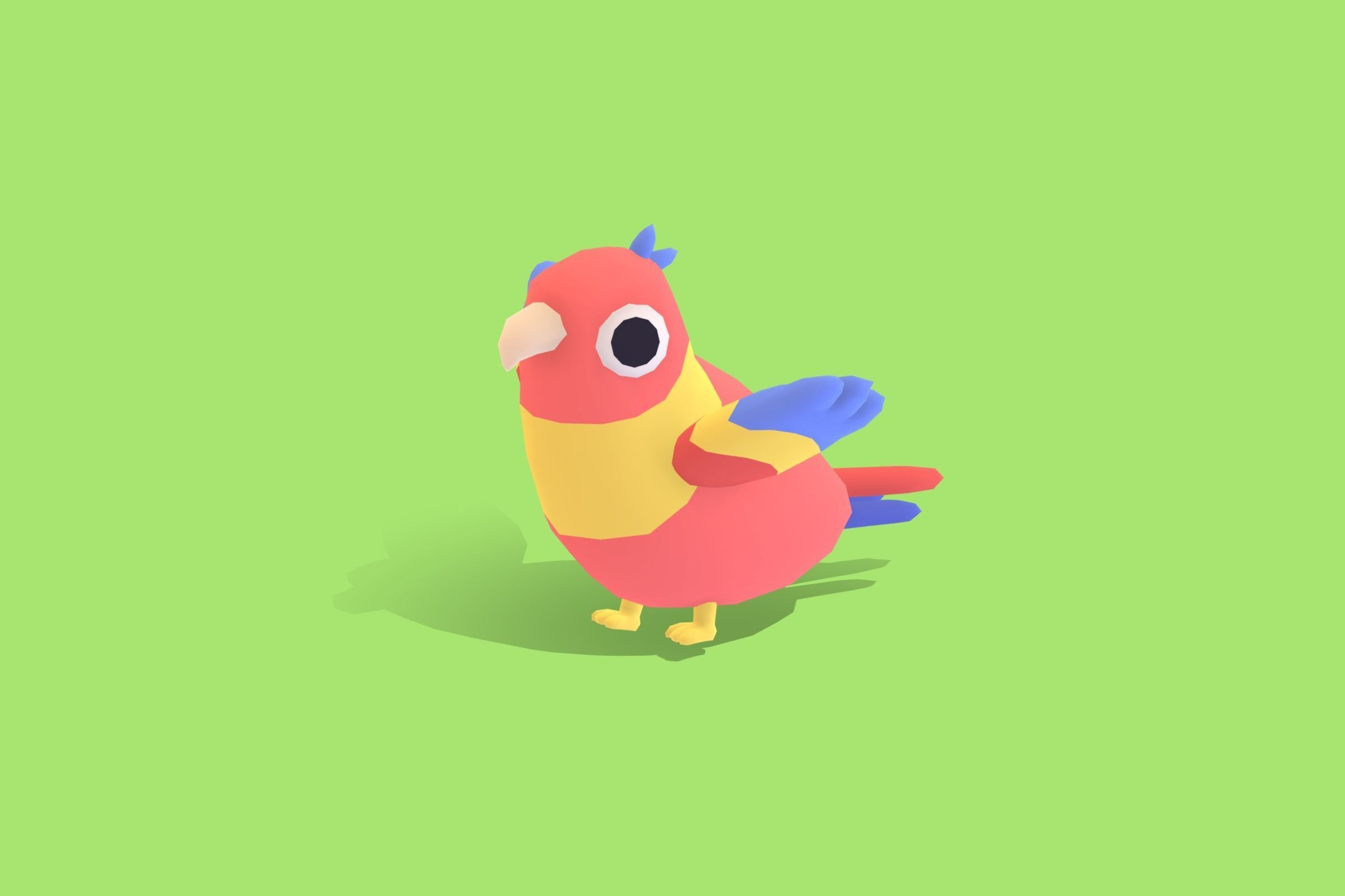 Parrot - Quirky Series Low-poly 3D model_5