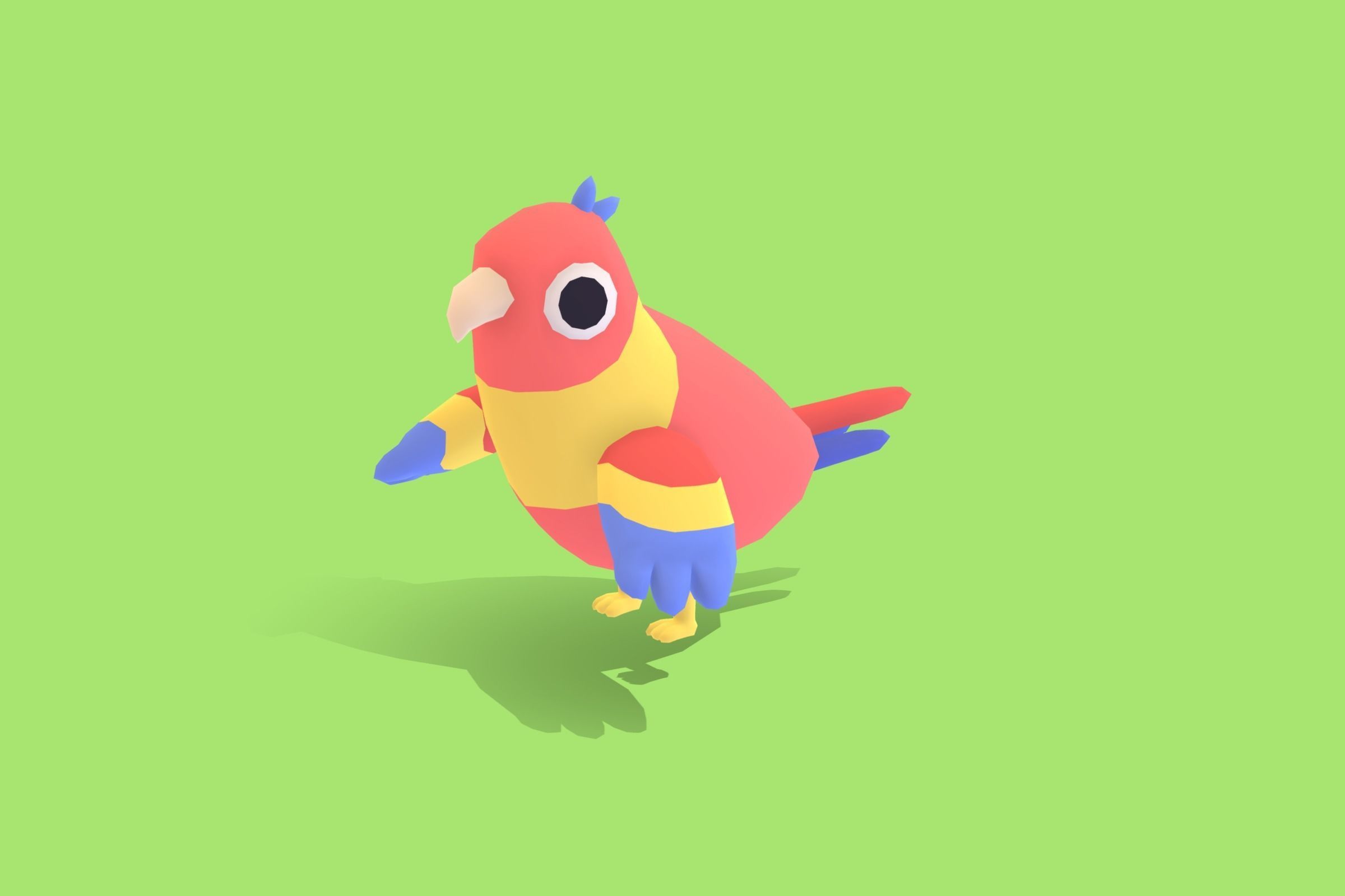 Parrot - Quirky Series Low-poly 3D model_3
