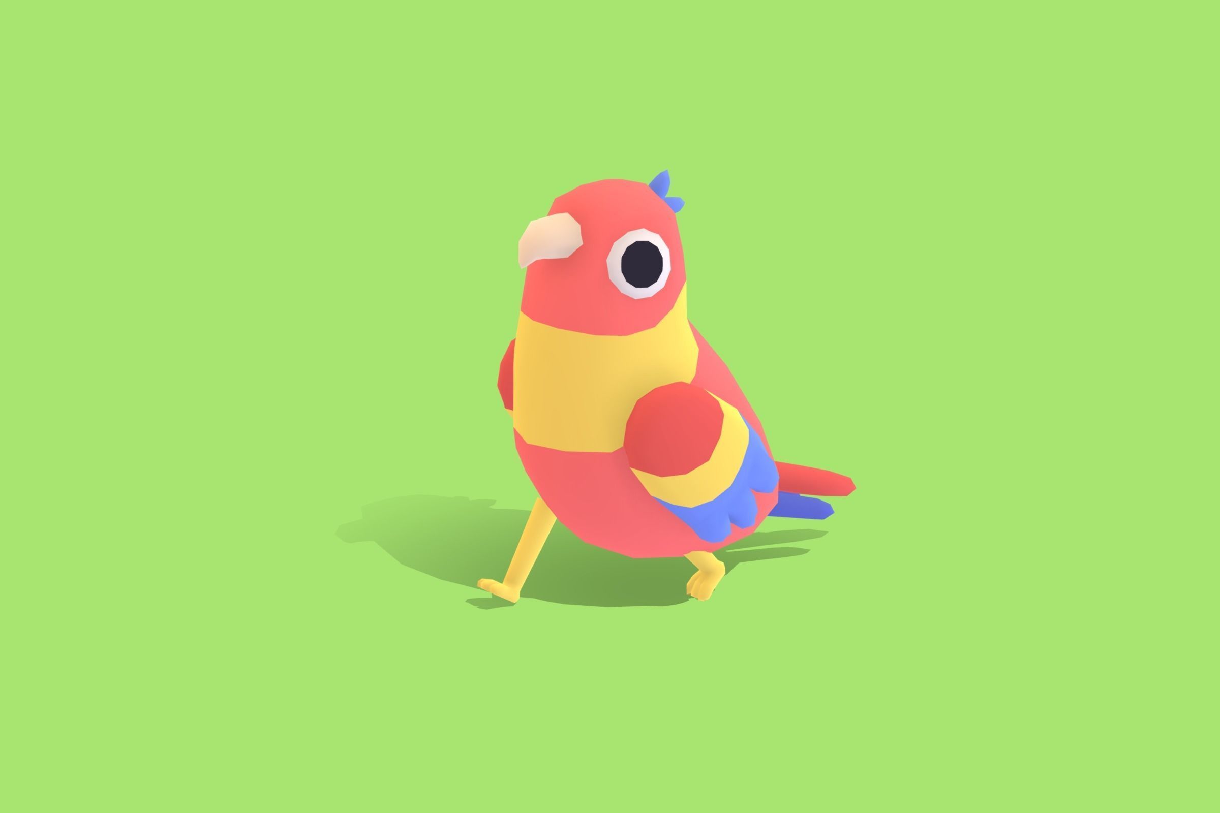 Parrot - Quirky Series Low-poly 3D model_8