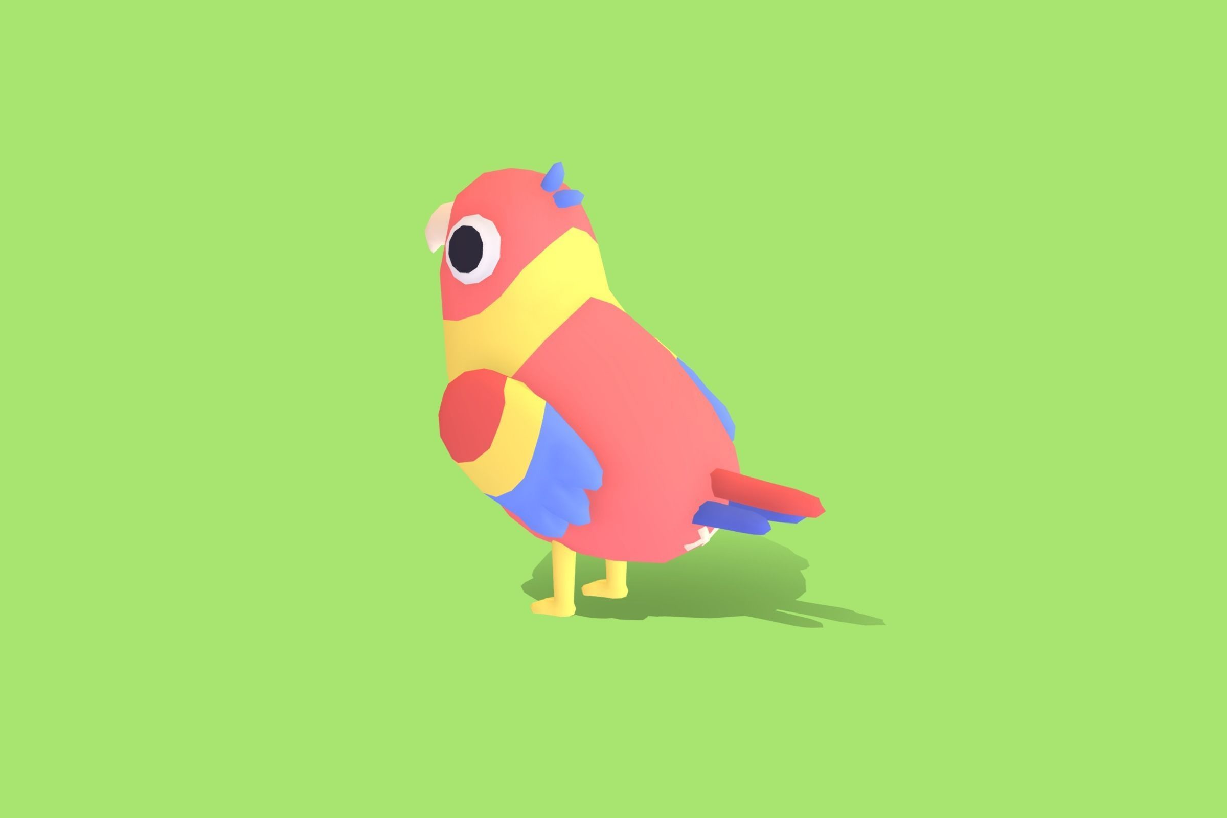 Parrot - Quirky Series Low-poly 3D model_1