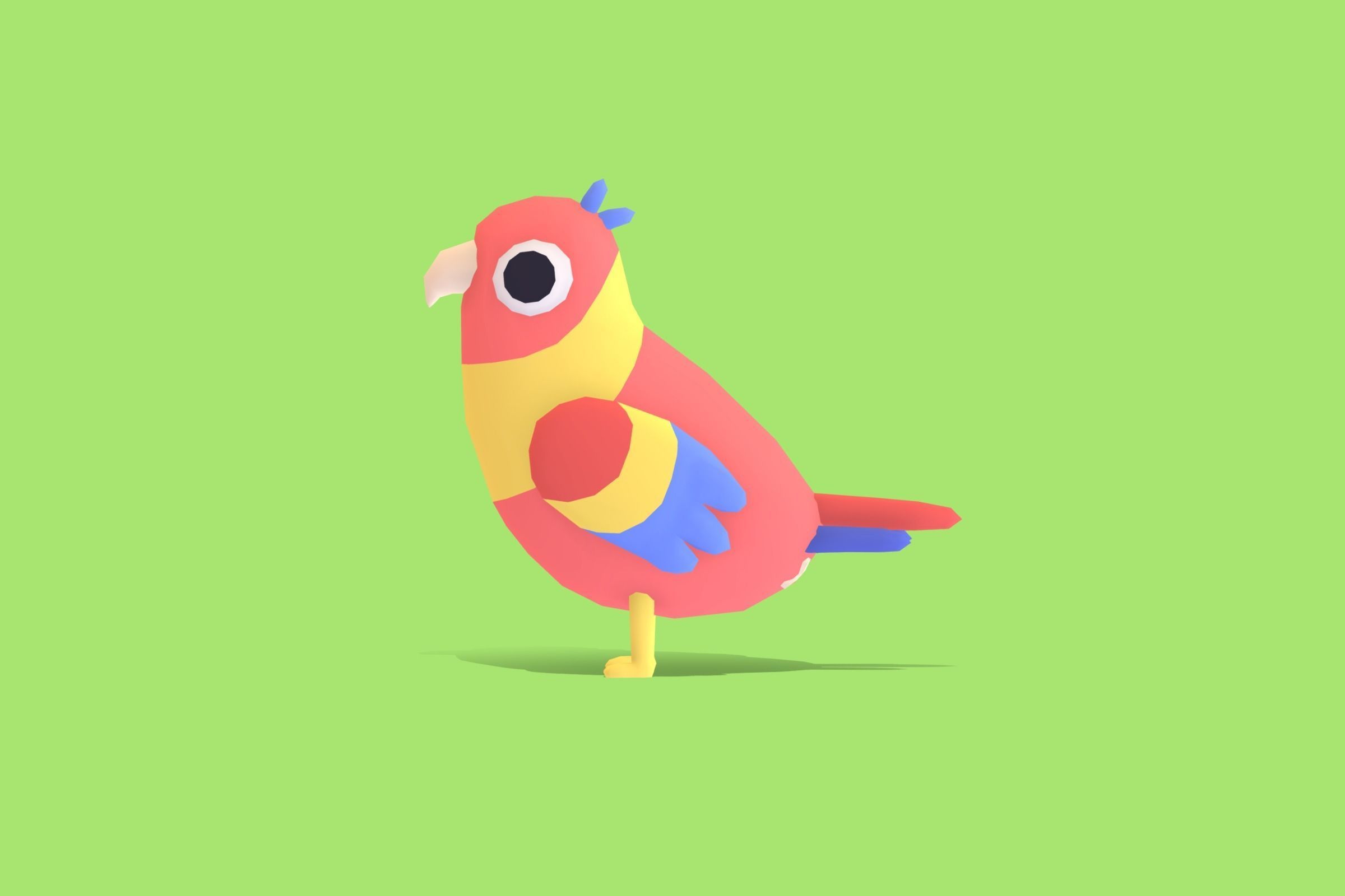 Parrot - Quirky Series Low-poly 3D model_2