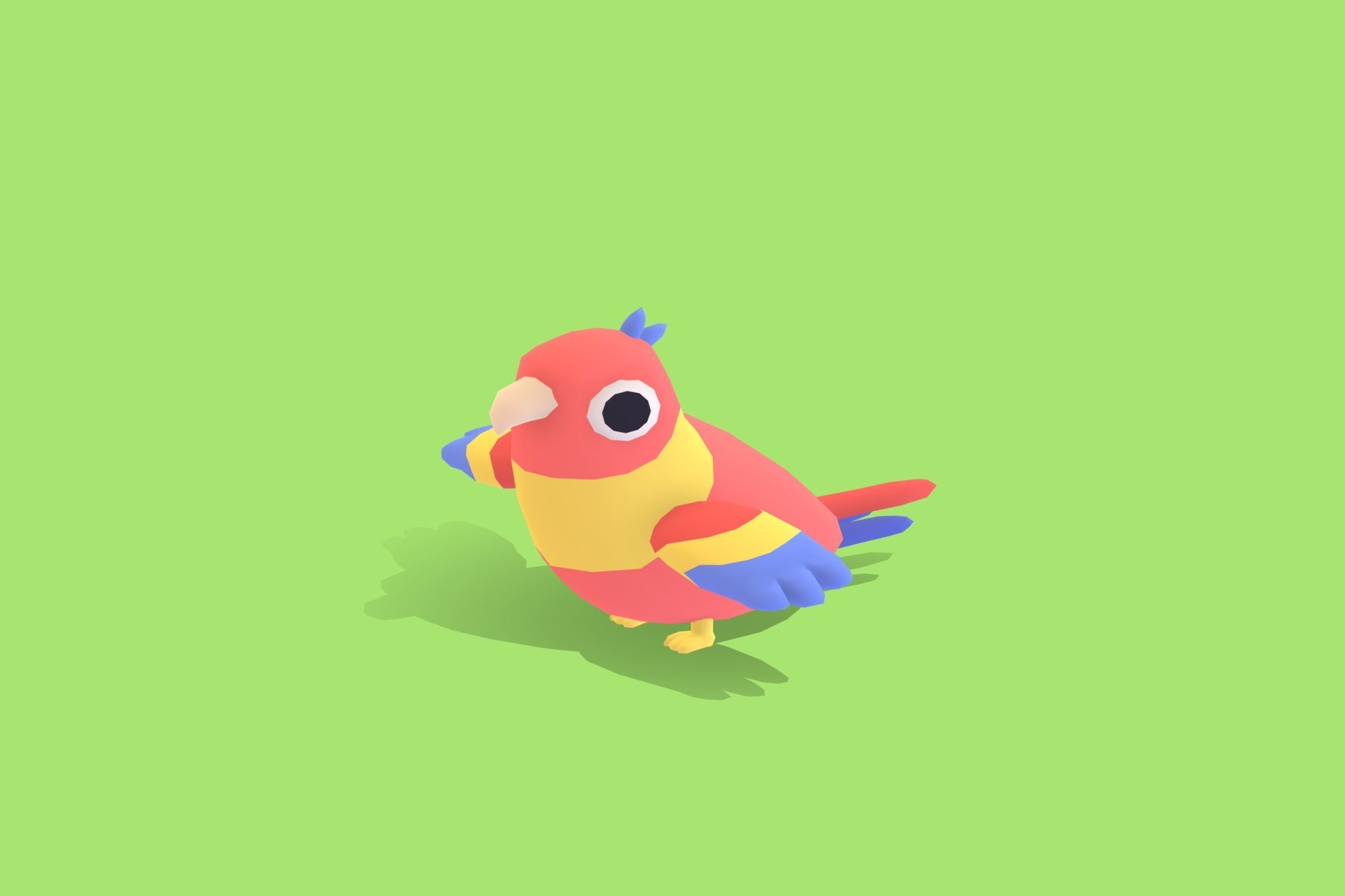 Parrot - Quirky Series Low-poly 3D model_4