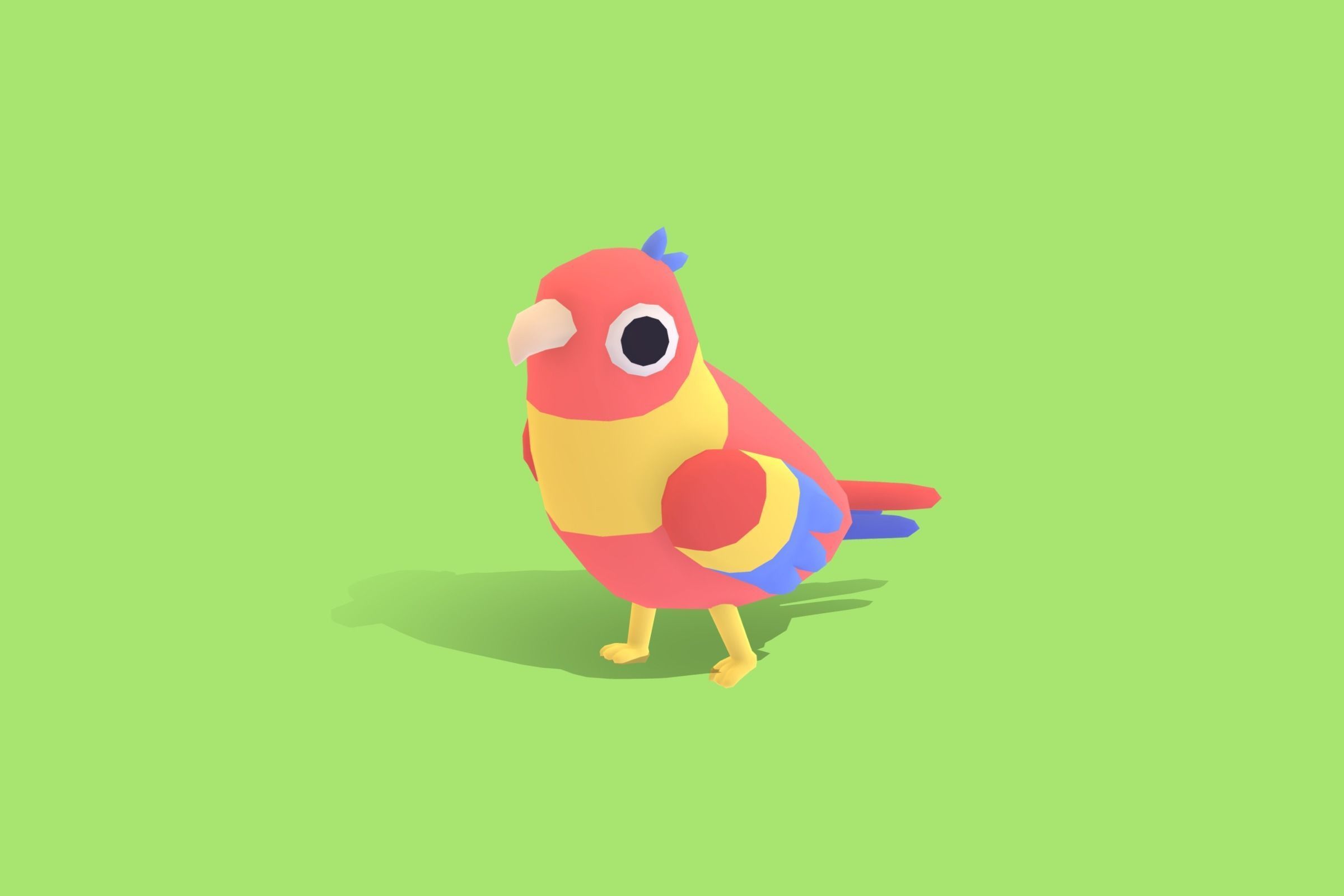 Parrot - Quirky Series Low-poly 3D model_10