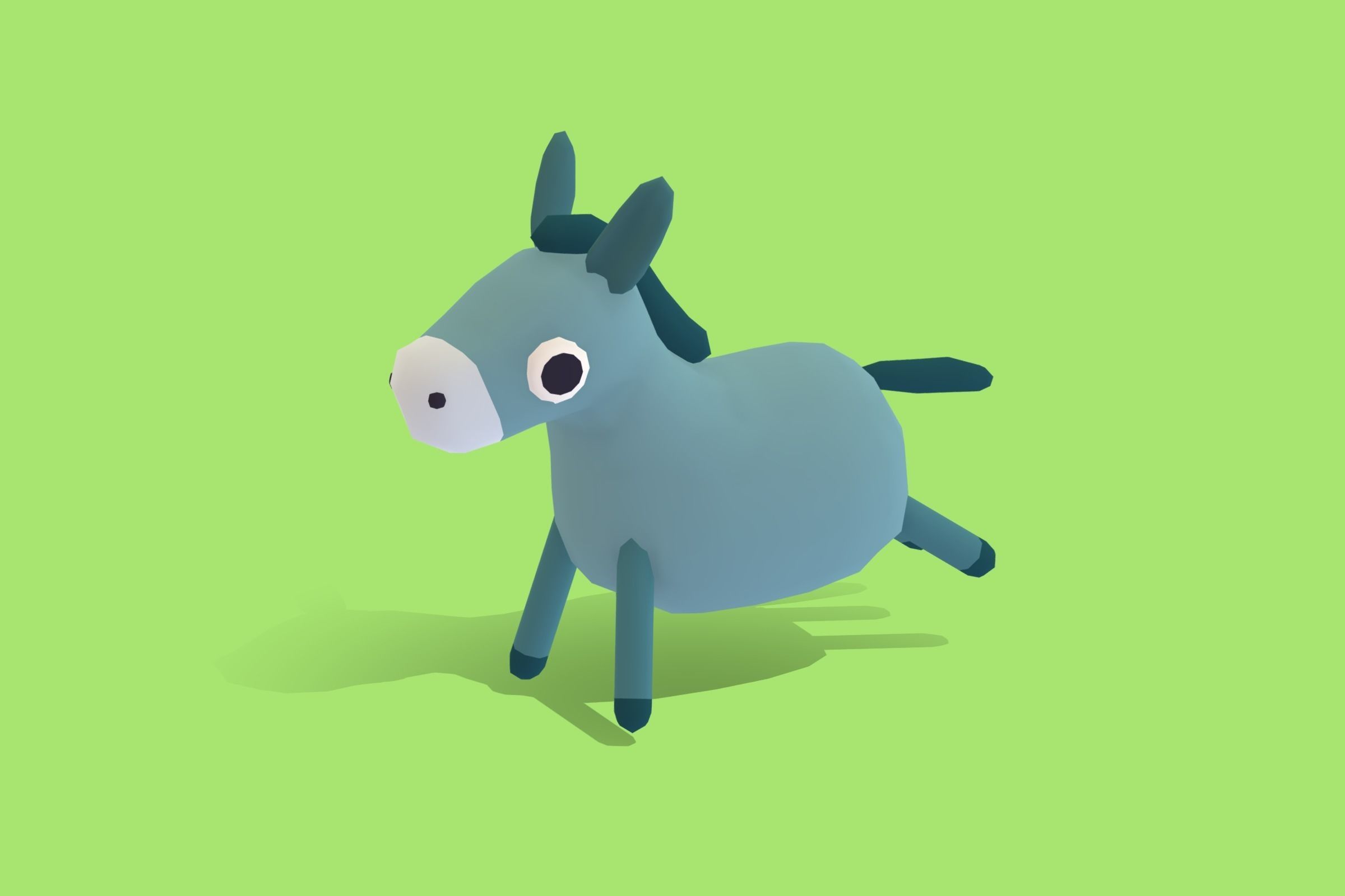 Donkey - Quirky Series Low-poly 3D model_3