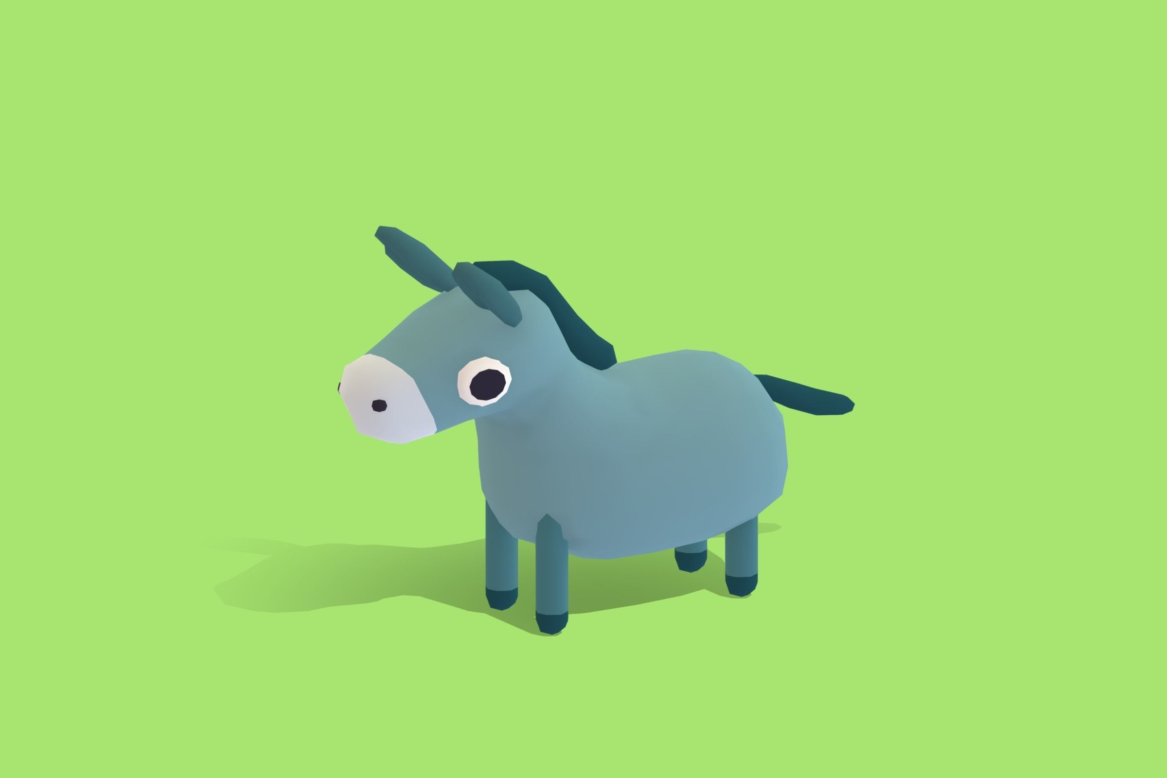 Donkey - Quirky Series Low-poly 3D model_4