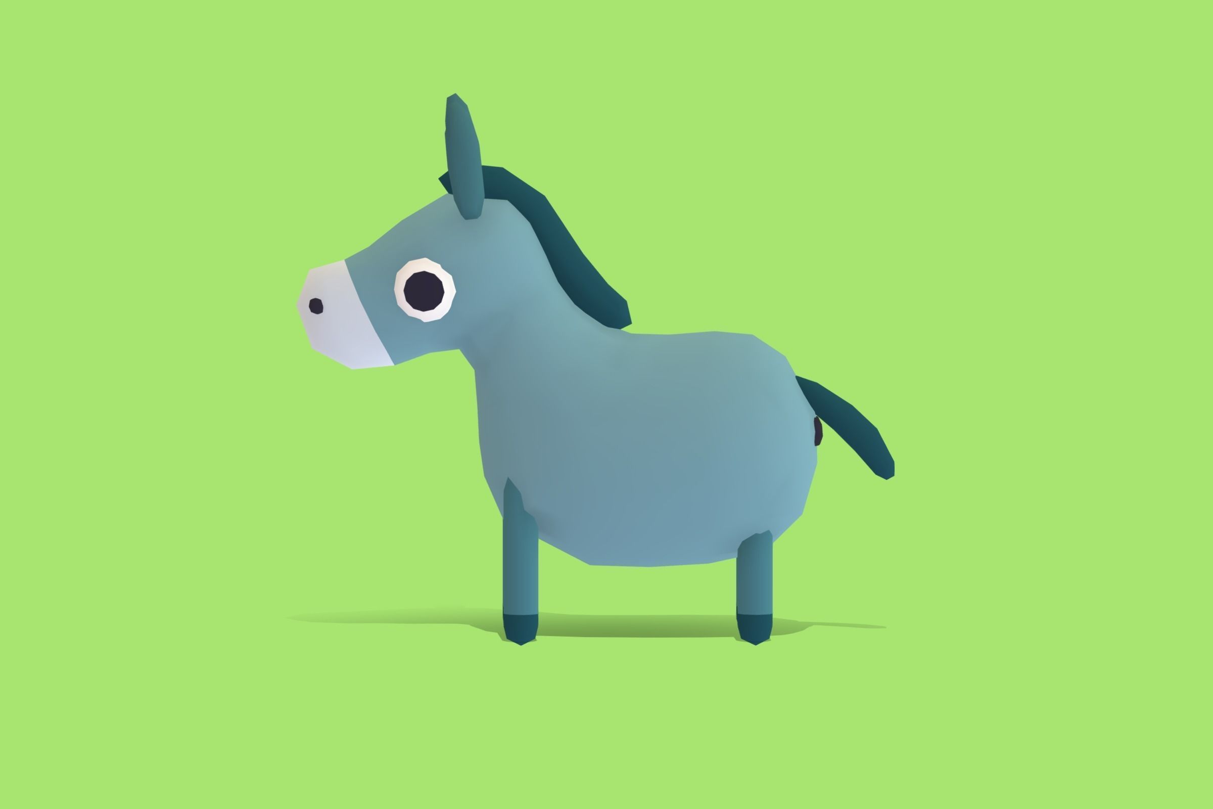 Donkey - Quirky Series Low-poly 3D model_2