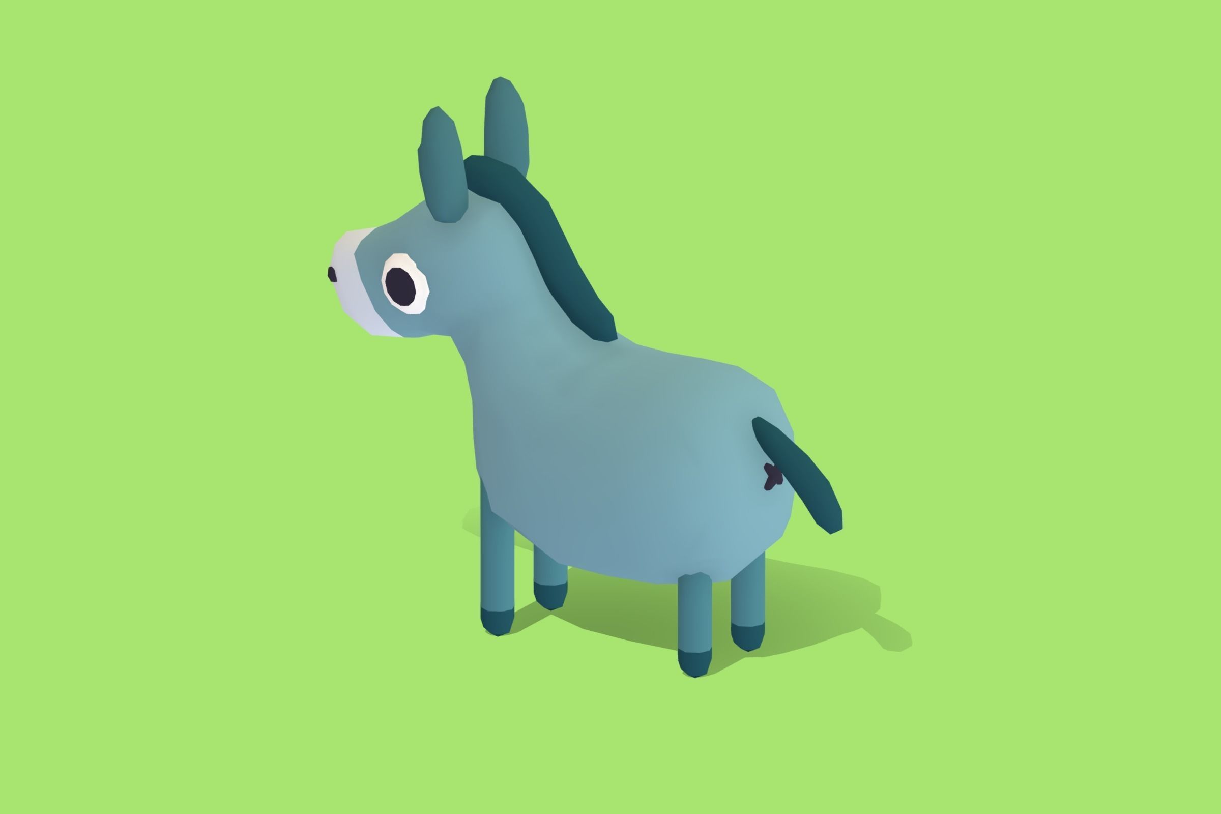 Donkey - Quirky Series Low-poly 3D model_1