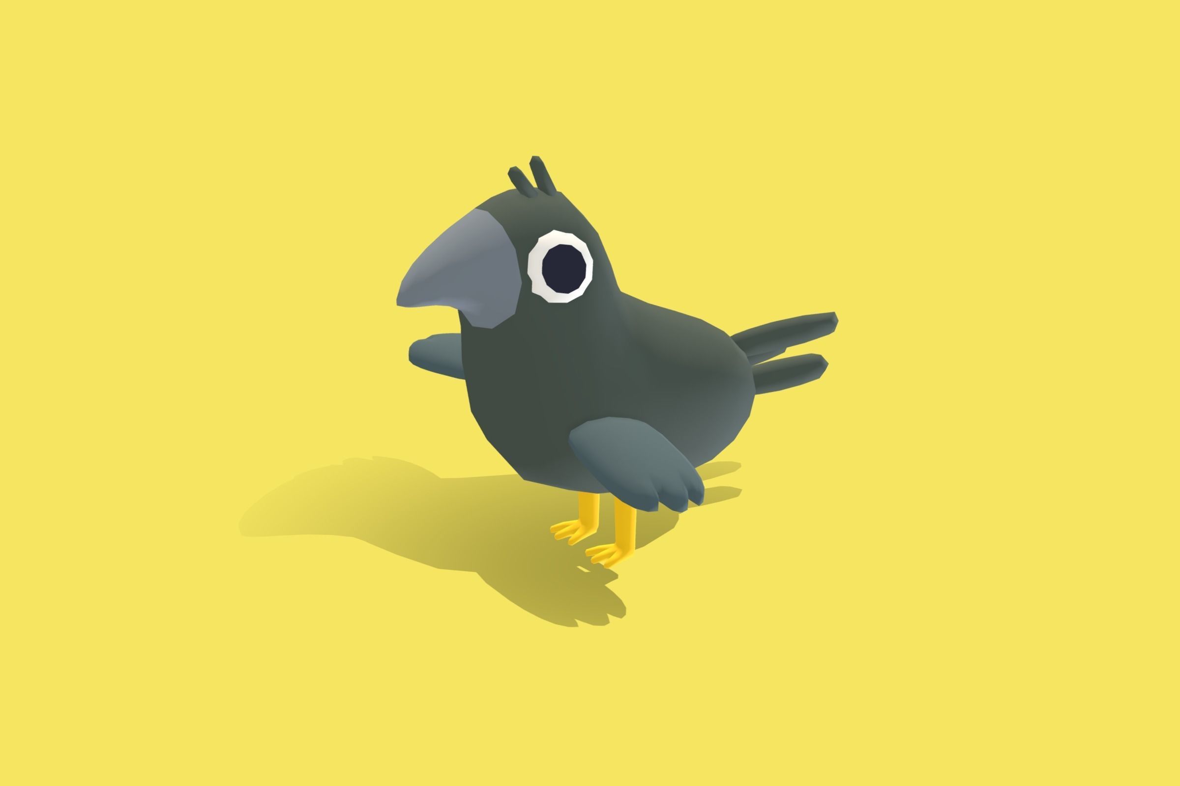 Crow - Quirky Series Low-poly 3D model_3