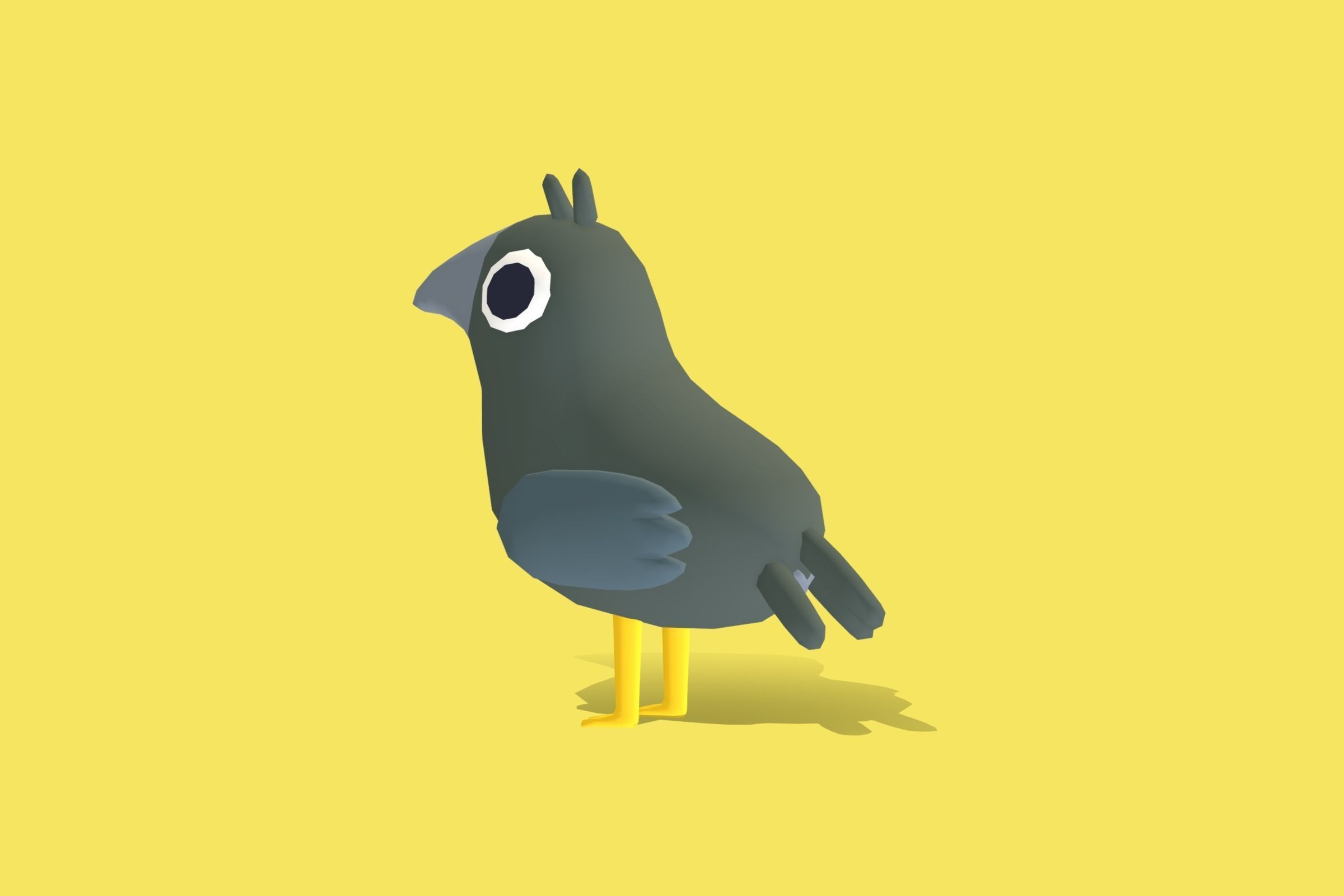 Crow - Quirky Series Low-poly 3D model_1