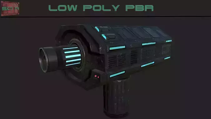Sci-fi Turret Low-poly 3D model
