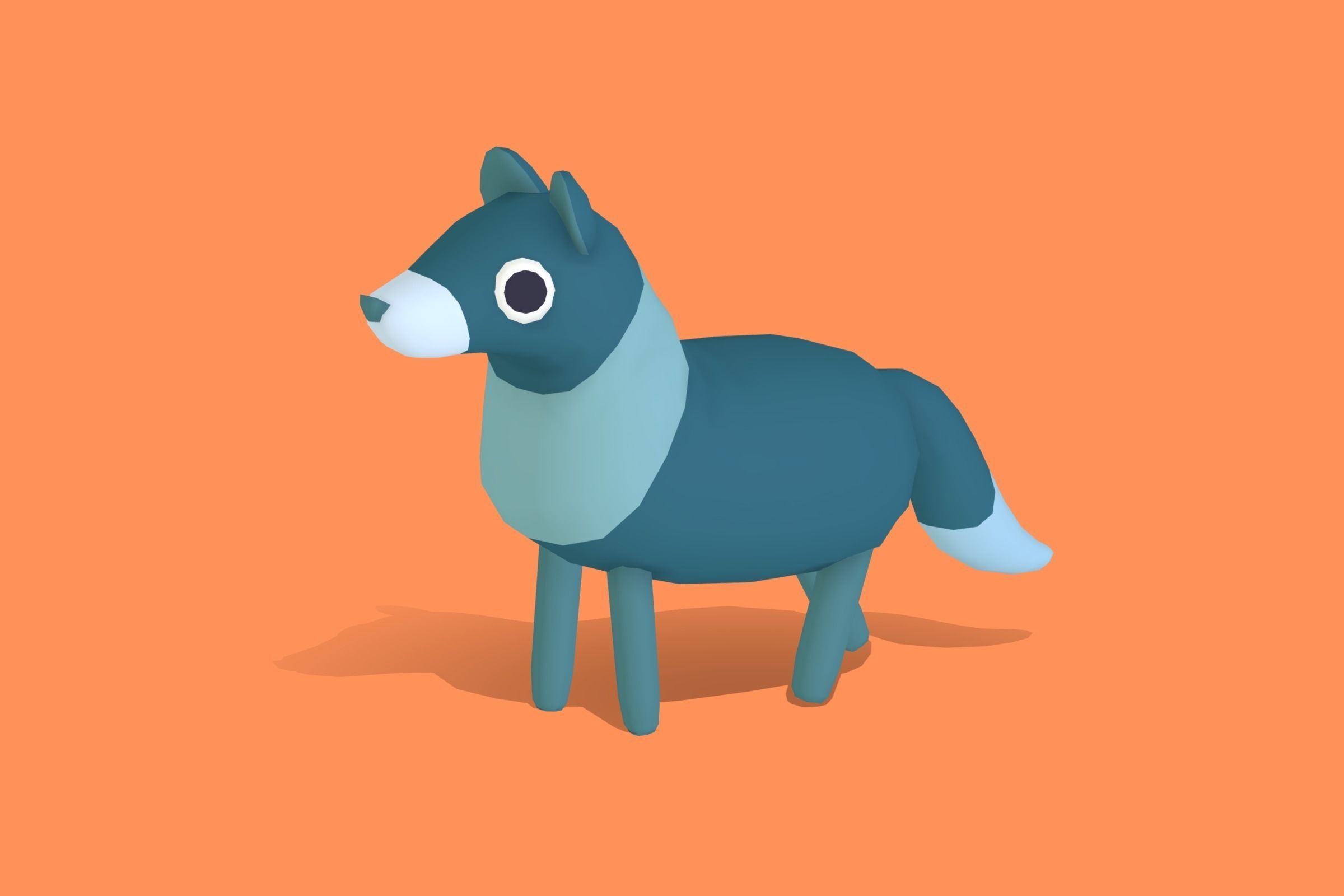 Wolf - Quirky Series Low-poly 3D model_8