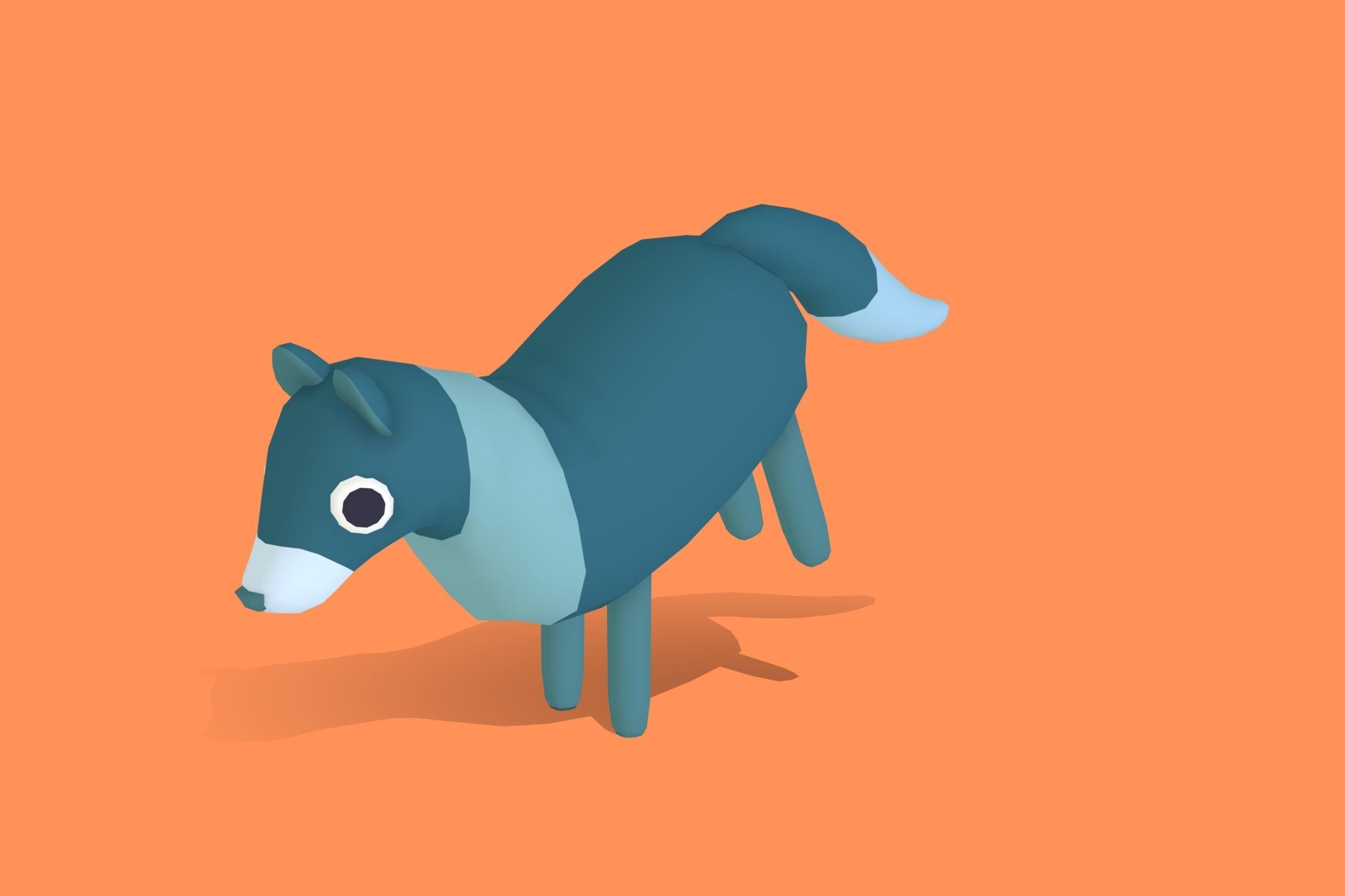 Wolf - Quirky Series Low-poly 3D model_6