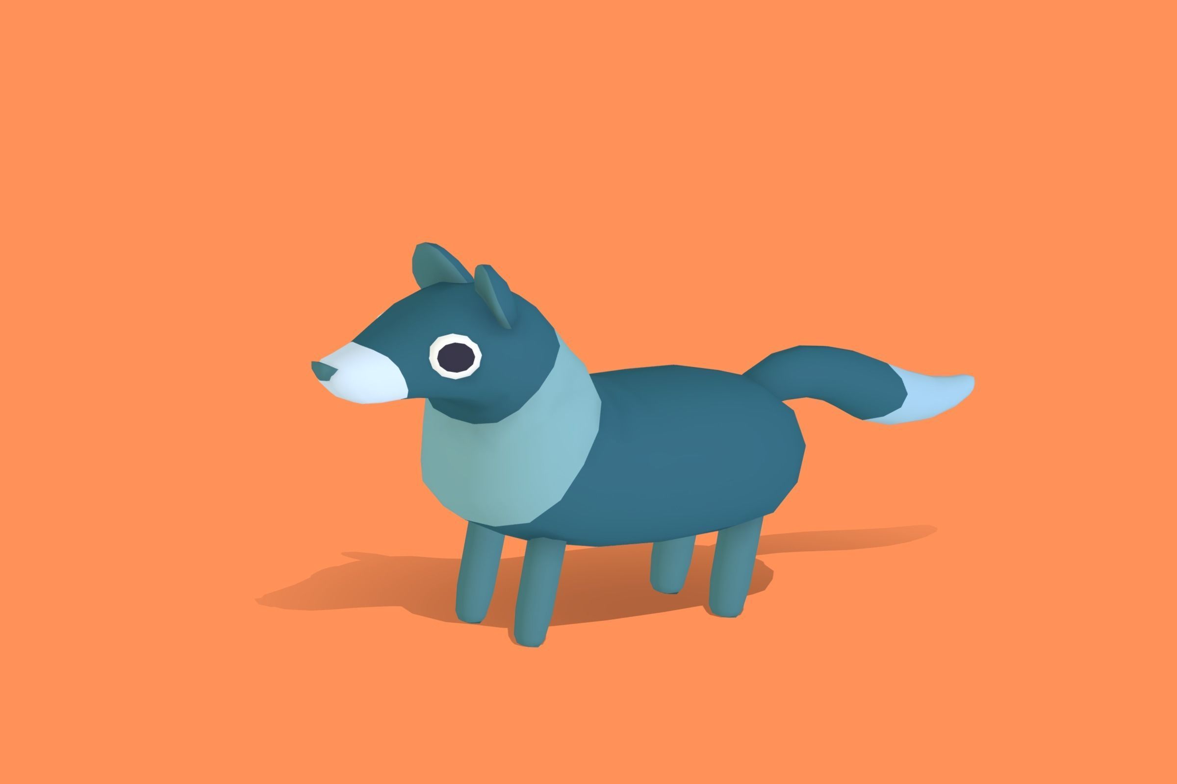 Wolf - Quirky Series Low-poly 3D model_5