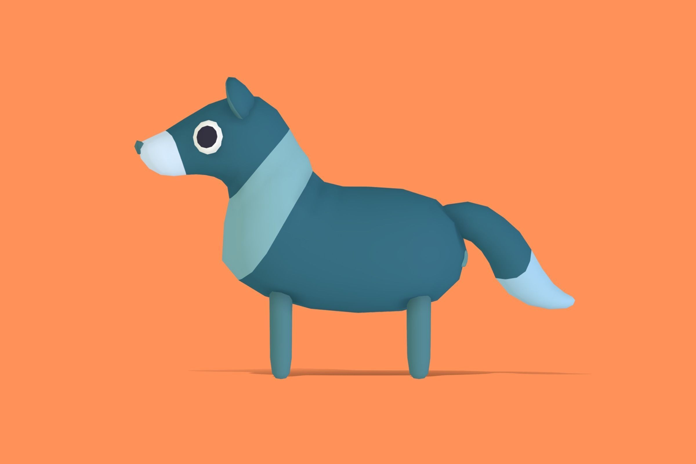 Wolf - Quirky Series Low-poly 3D model_2